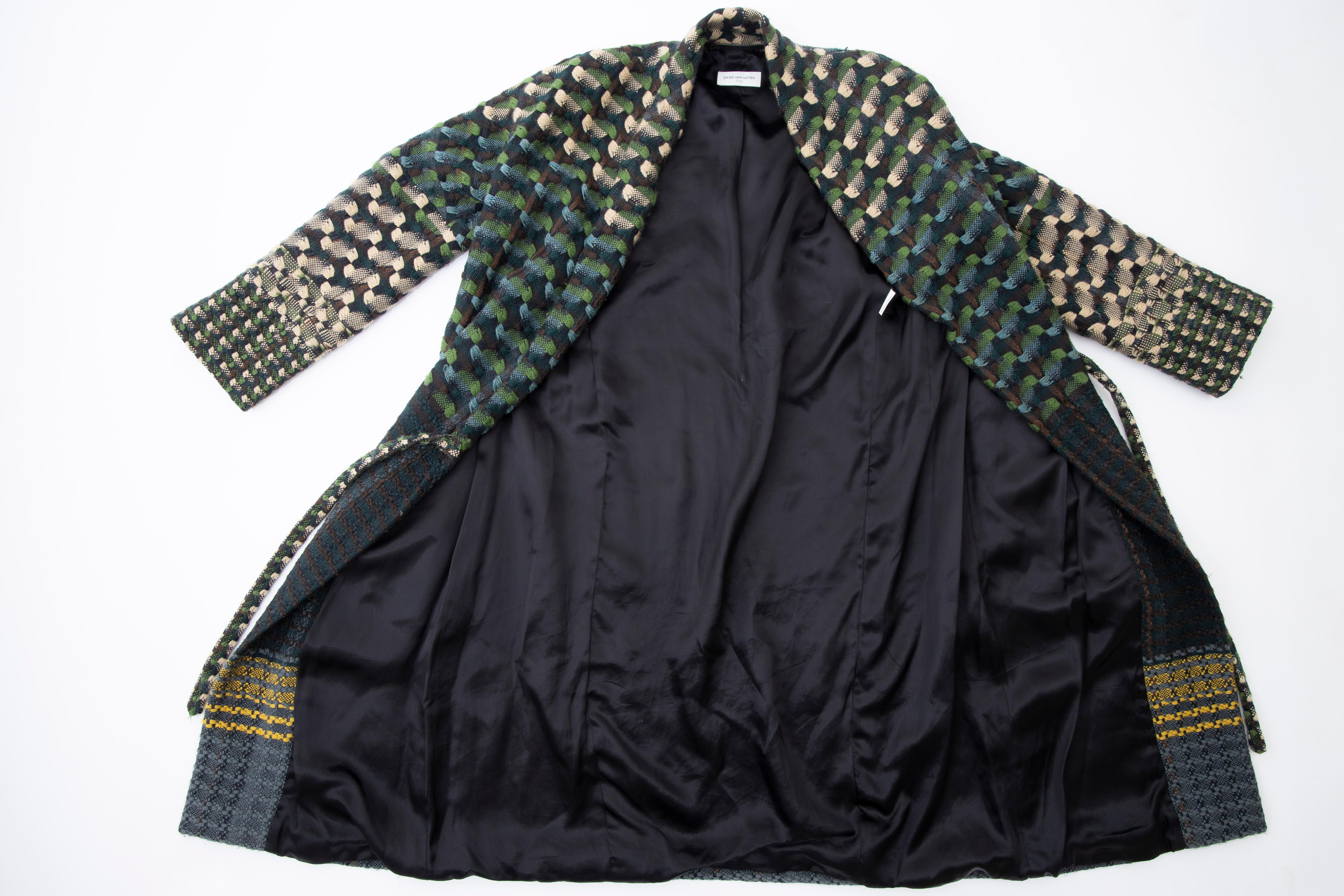 Dries van Noten Runway Wool Plain Weave Tweed Coat, Fall 2004 For Sale 8