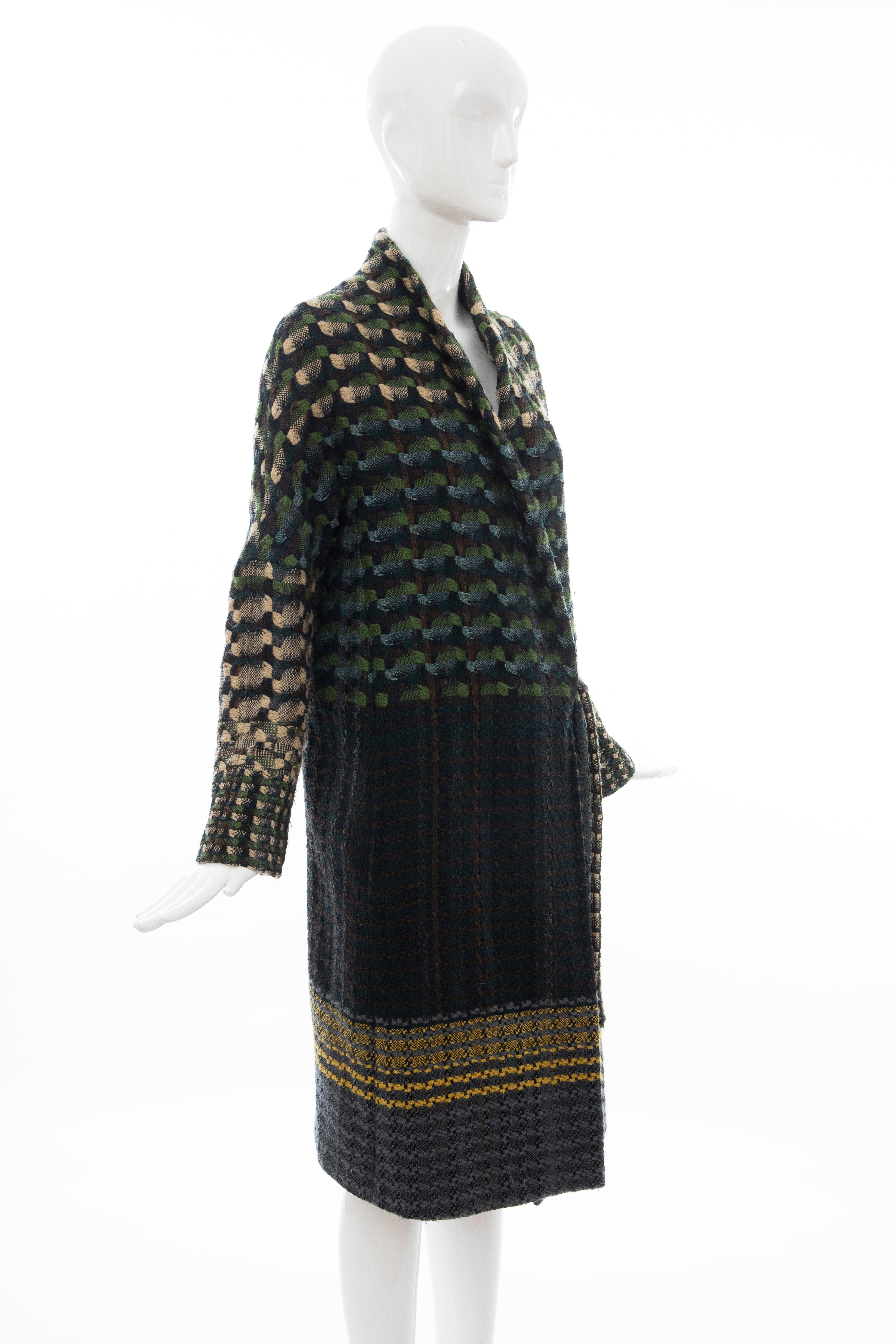 Dries van Noten Runway Wool Plain Weave Tweed Coat, Fall 2004 In Good Condition For Sale In Cincinnati, OH
