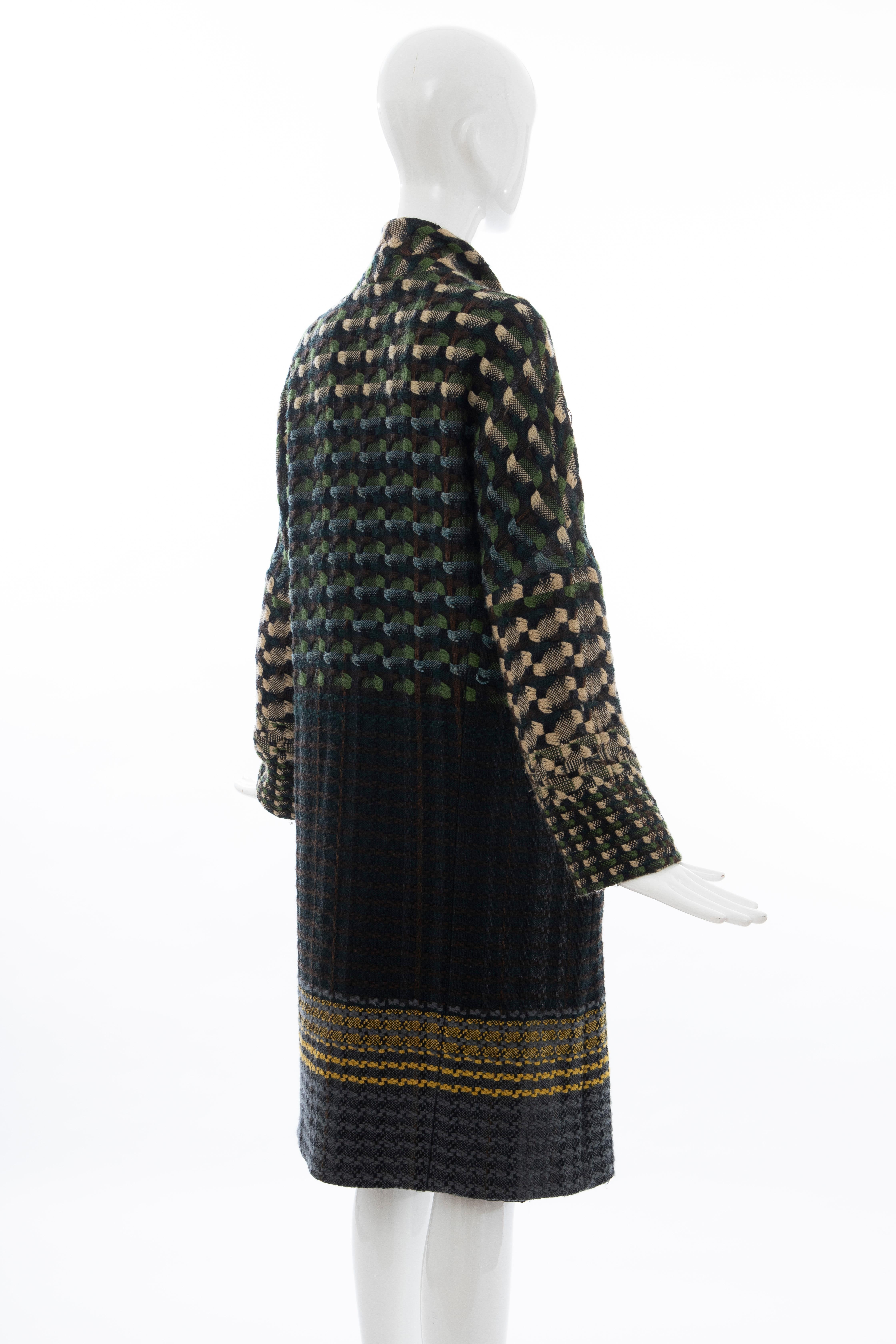 Dries van Noten Runway Wool Plain Weave Tweed Coat, Fall 2004 For Sale 1