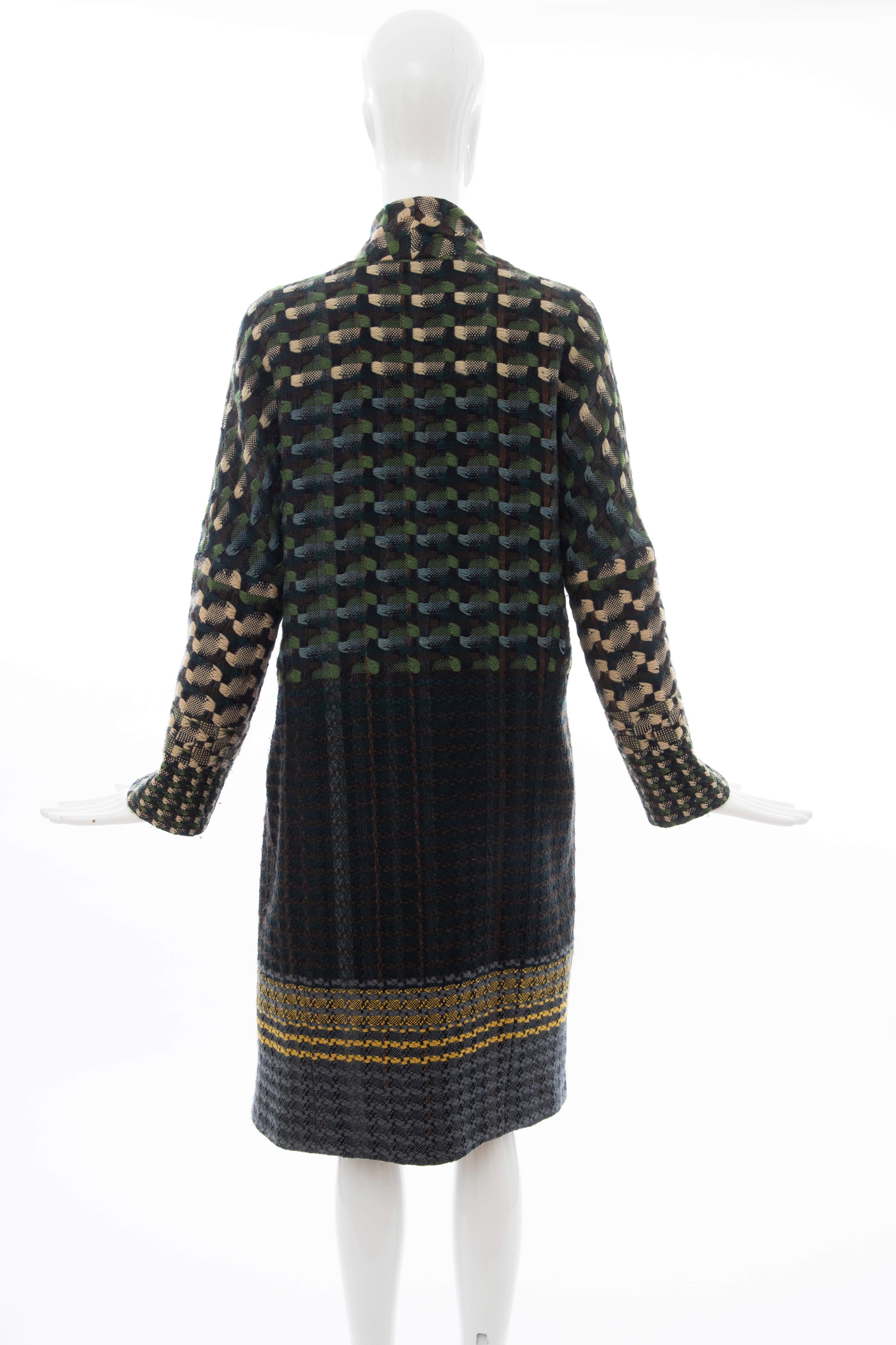 Dries van Noten Runway Wool Plain Weave Tweed Coat, Fall 2004 For Sale 2