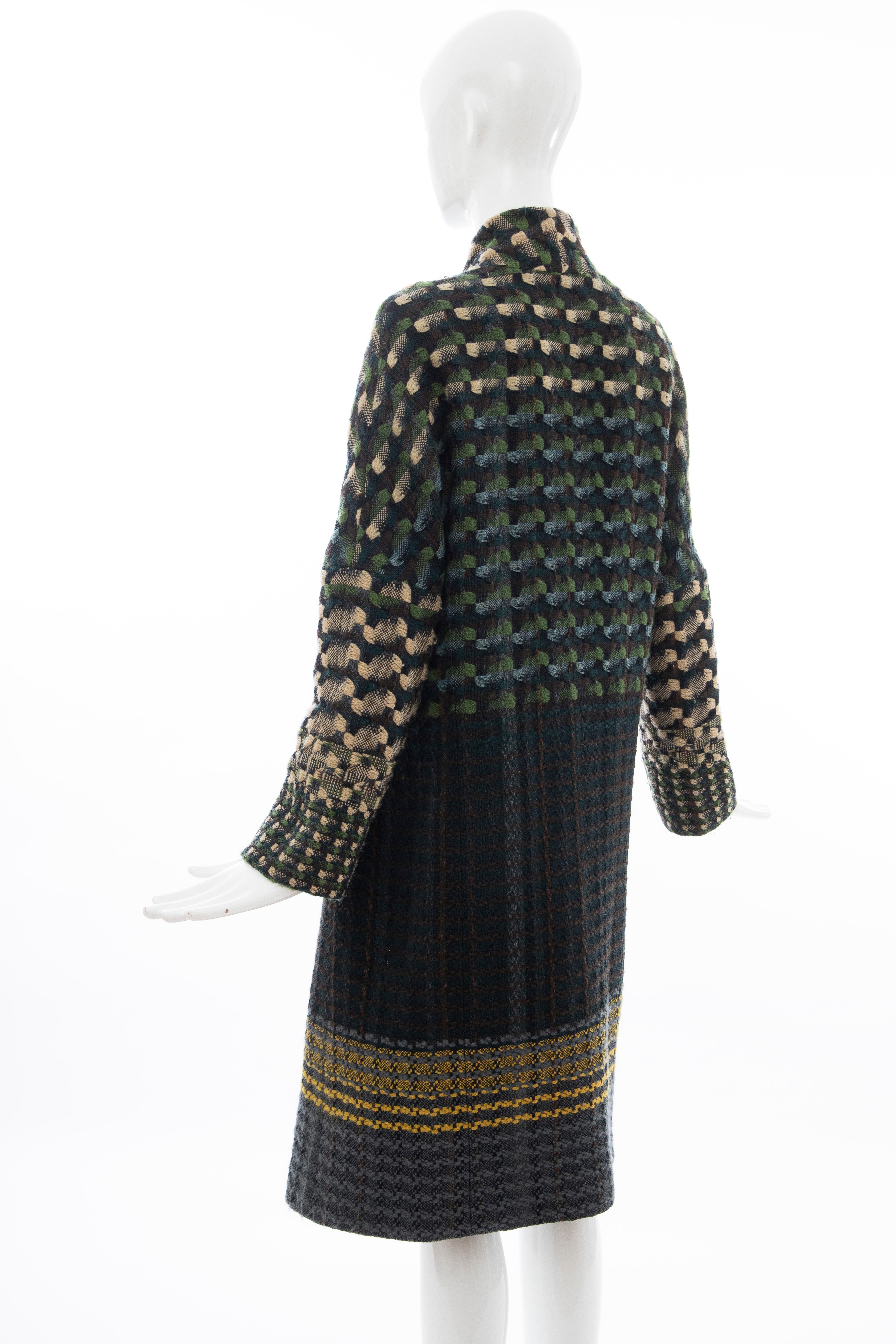 Dries van Noten Runway Wool Plain Weave Tweed Coat, Fall 2004 For Sale 3