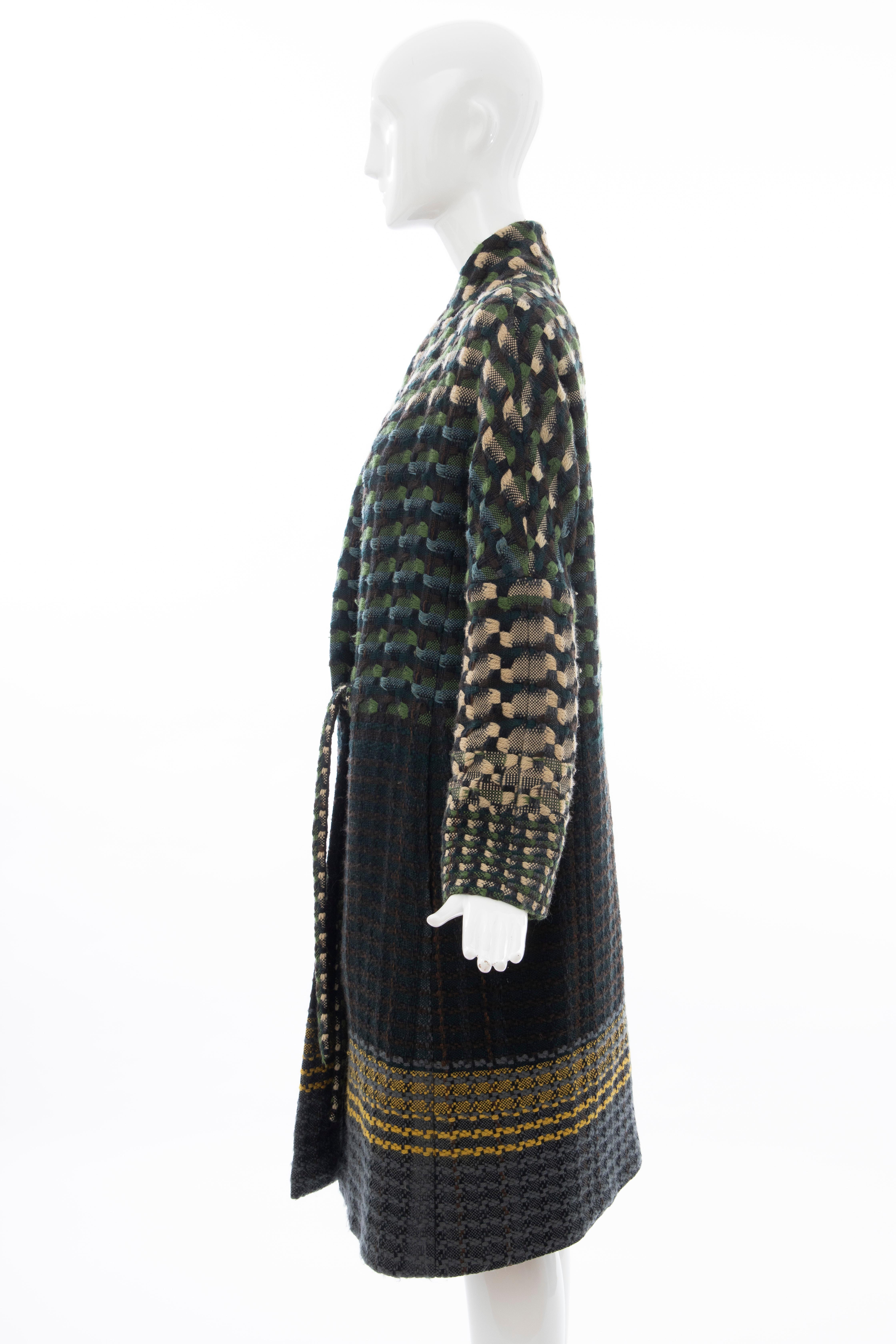 Dries van Noten Runway Wool Plain Weave Tweed Coat, Fall 2004 For Sale 4