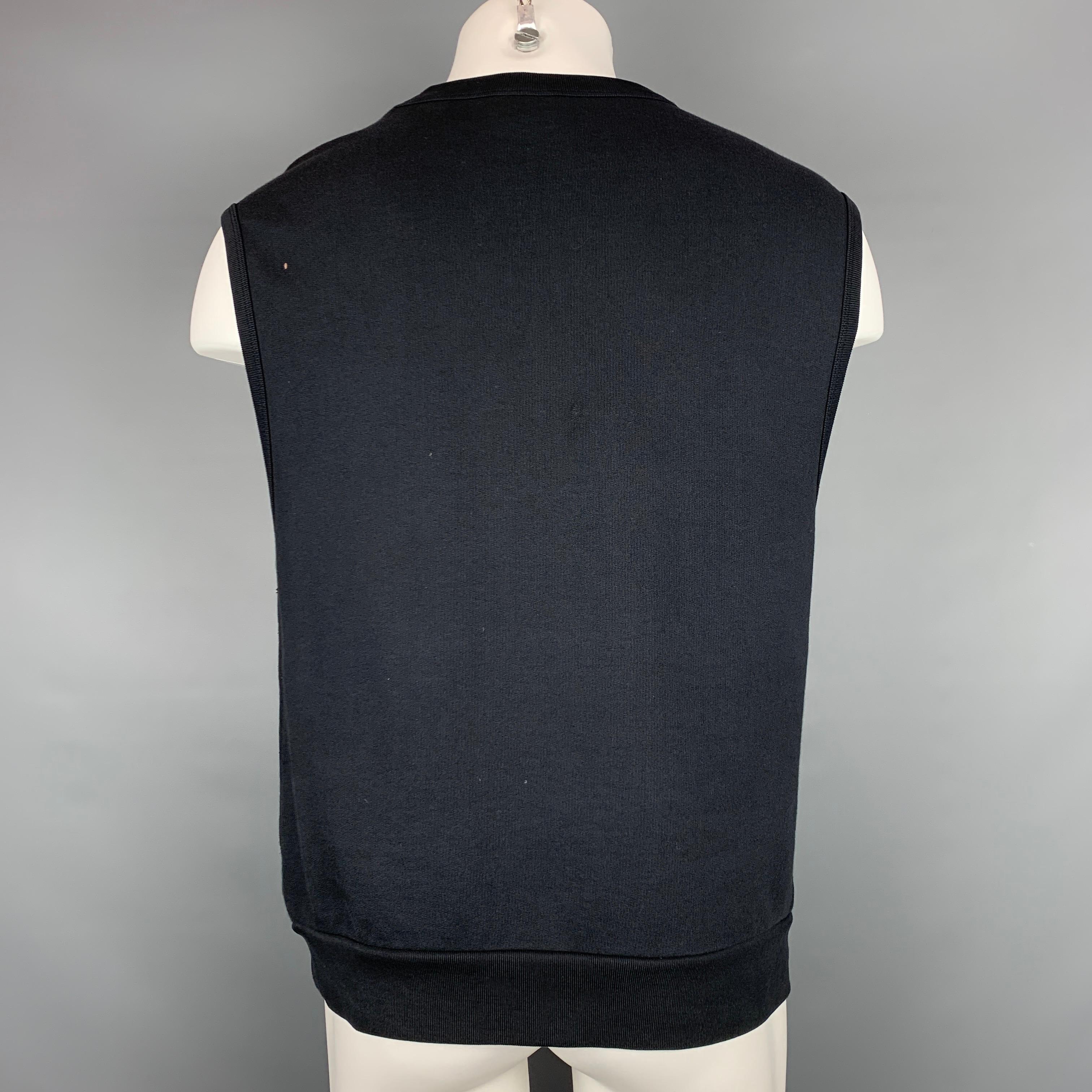 Brown DRIES VAN NOTEN S/S 16 Size M Red & Black Sequined Cotton / Polyester Vest