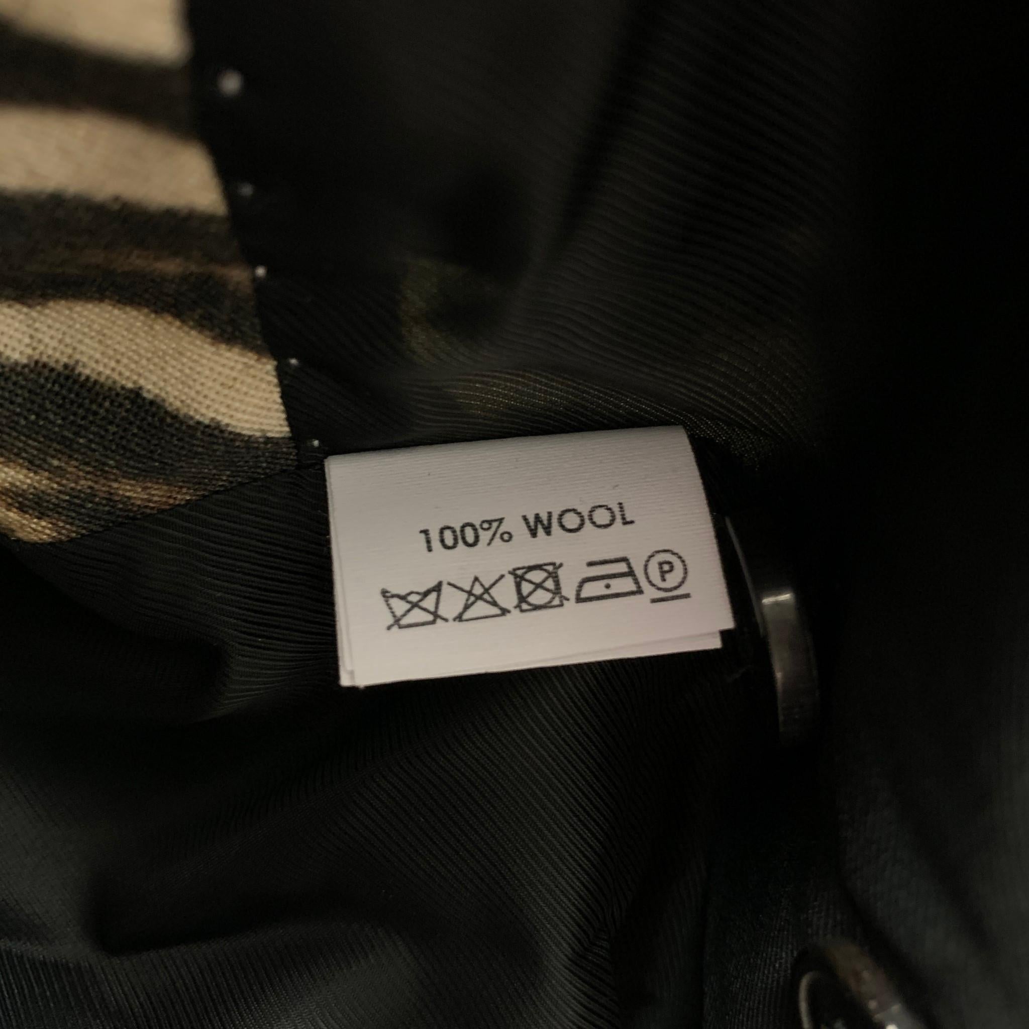 DRIES VAN NOTEN S/S 20 Size 34 Tan and Black Leopard Print Wool 