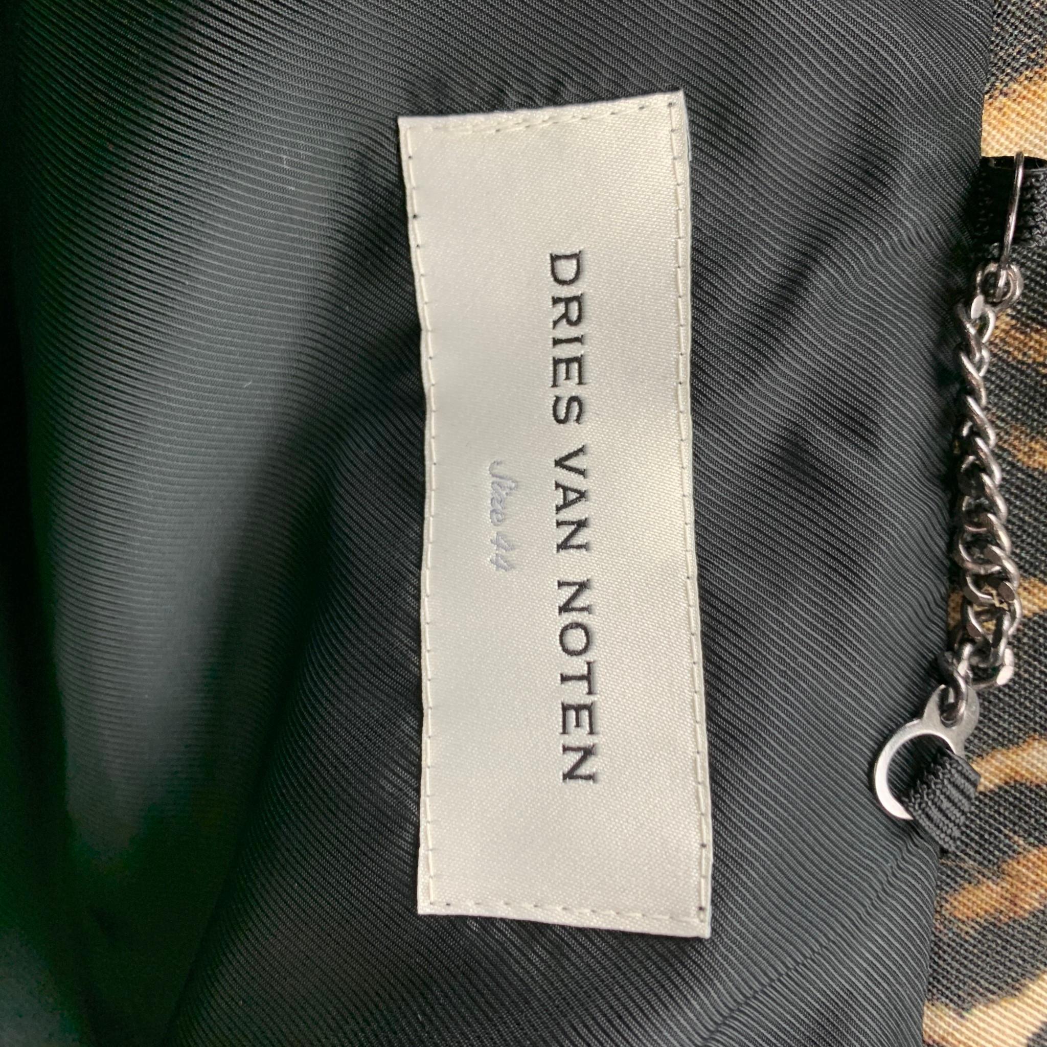 DRIES VAN NOTEN S/S 20 Size 34 Tan & Black Leopard Print Wool Jacket 2