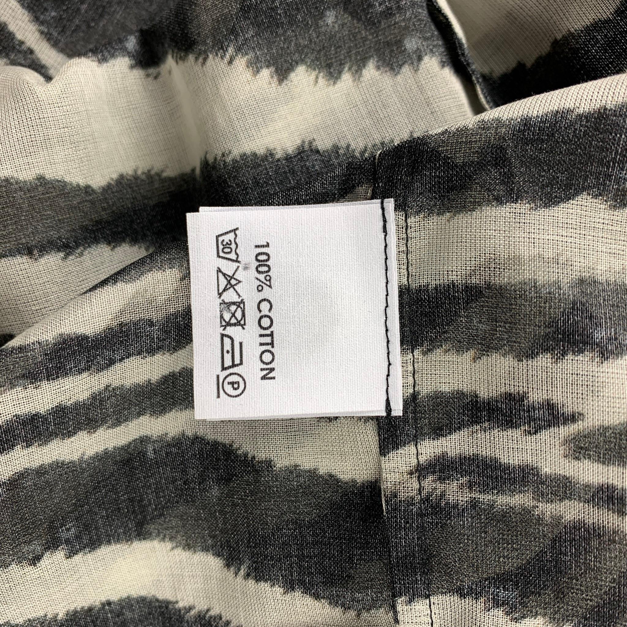 DRIES VAN NOTEN S/S 20 Size XXS Black & White Zebra Print Cotton Camp Shirt 1