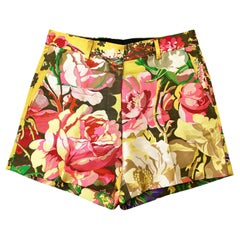 Dries Van Noten Satin Floral Print High-Waisted Shorts Dries Van Noten Satin Floral Print High-Waisted Shorts