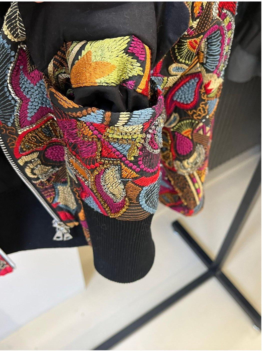 Dries van Noten Sequin Embroidered Bomber Jacket In Excellent Condition In LISSE, NL