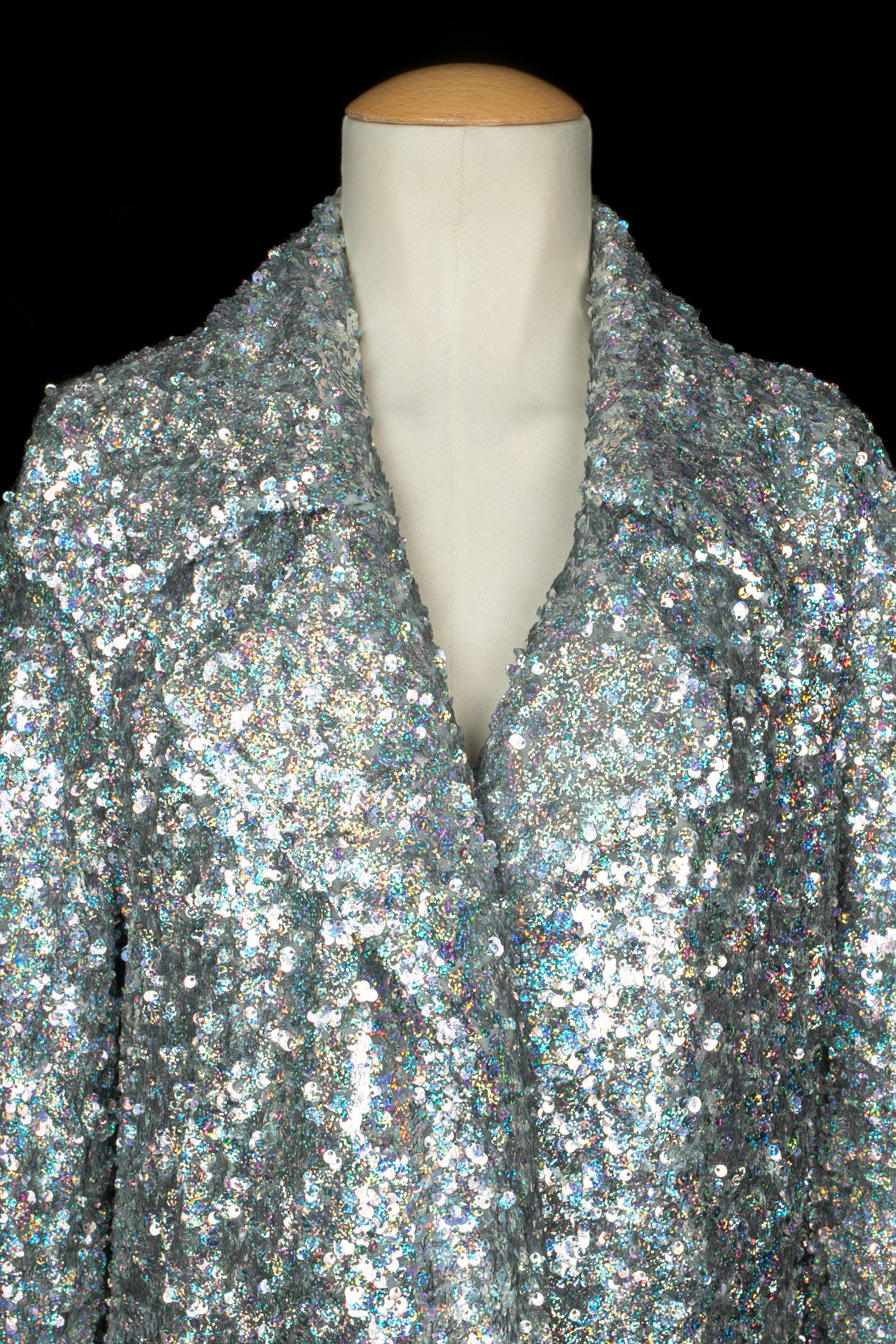 Dries Van Noten sequined coat Fall 2022 Excellent état - En vente à SAINT-OUEN-SUR-SEINE, FR