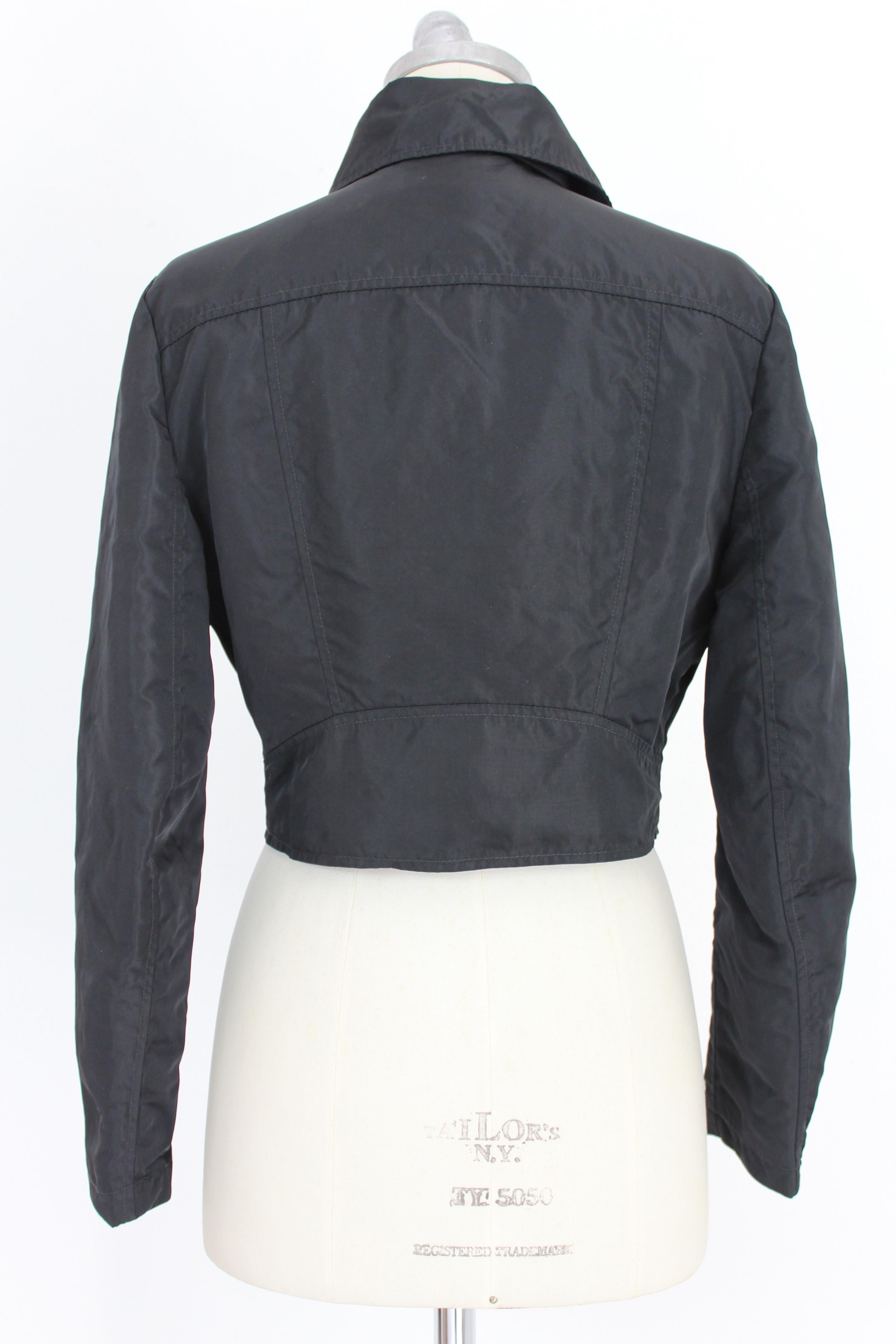 Dries Van Noten Shiny Black Short Chiodo Jacket In Excellent Condition In Brindisi, Bt