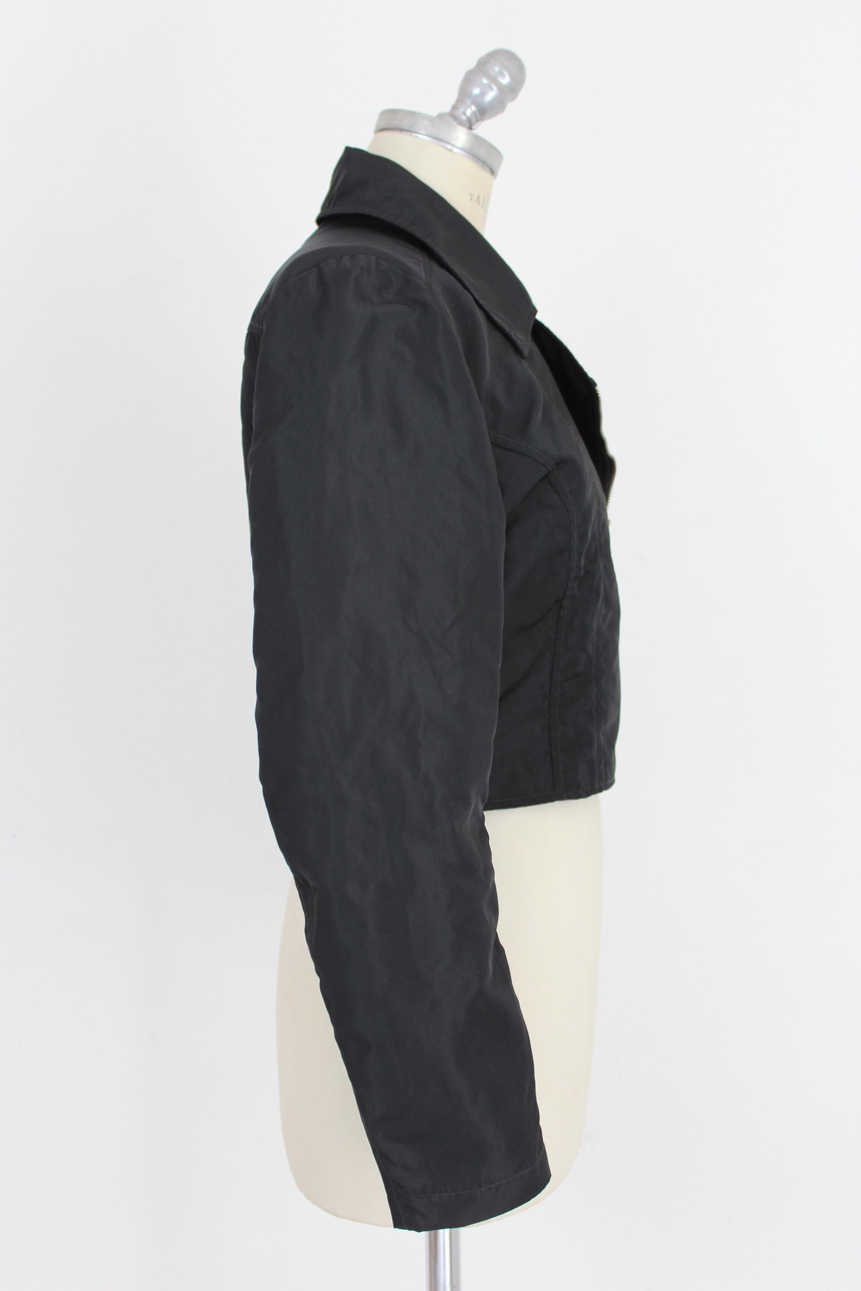 Women's Dries Van Noten Shiny Black Short Chiodo Jacket