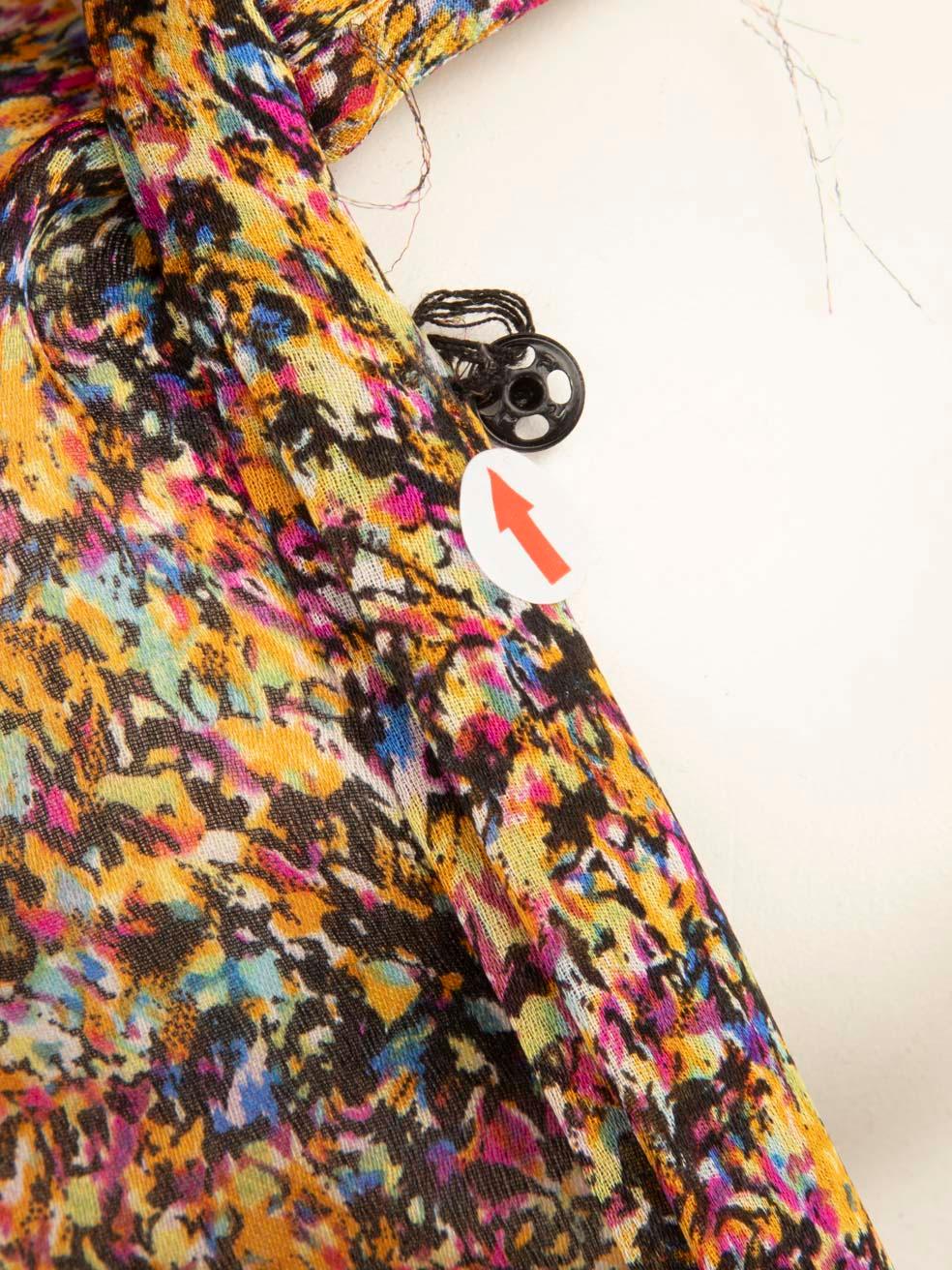 Dries Van Noten Silk Abstract Pattern Sheer Dress Size S In Good Condition For Sale In London, GB