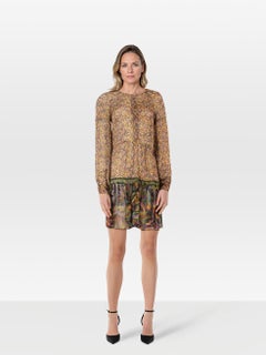 Dries Van Noten Silk Abstract Pattern Sheer Dress Size S