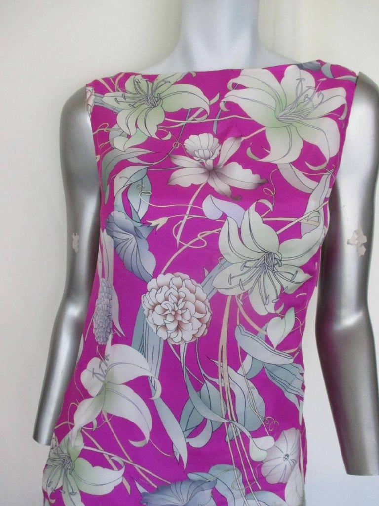 Dries van Noten silk floral low back dress For Sale at 1stdibs