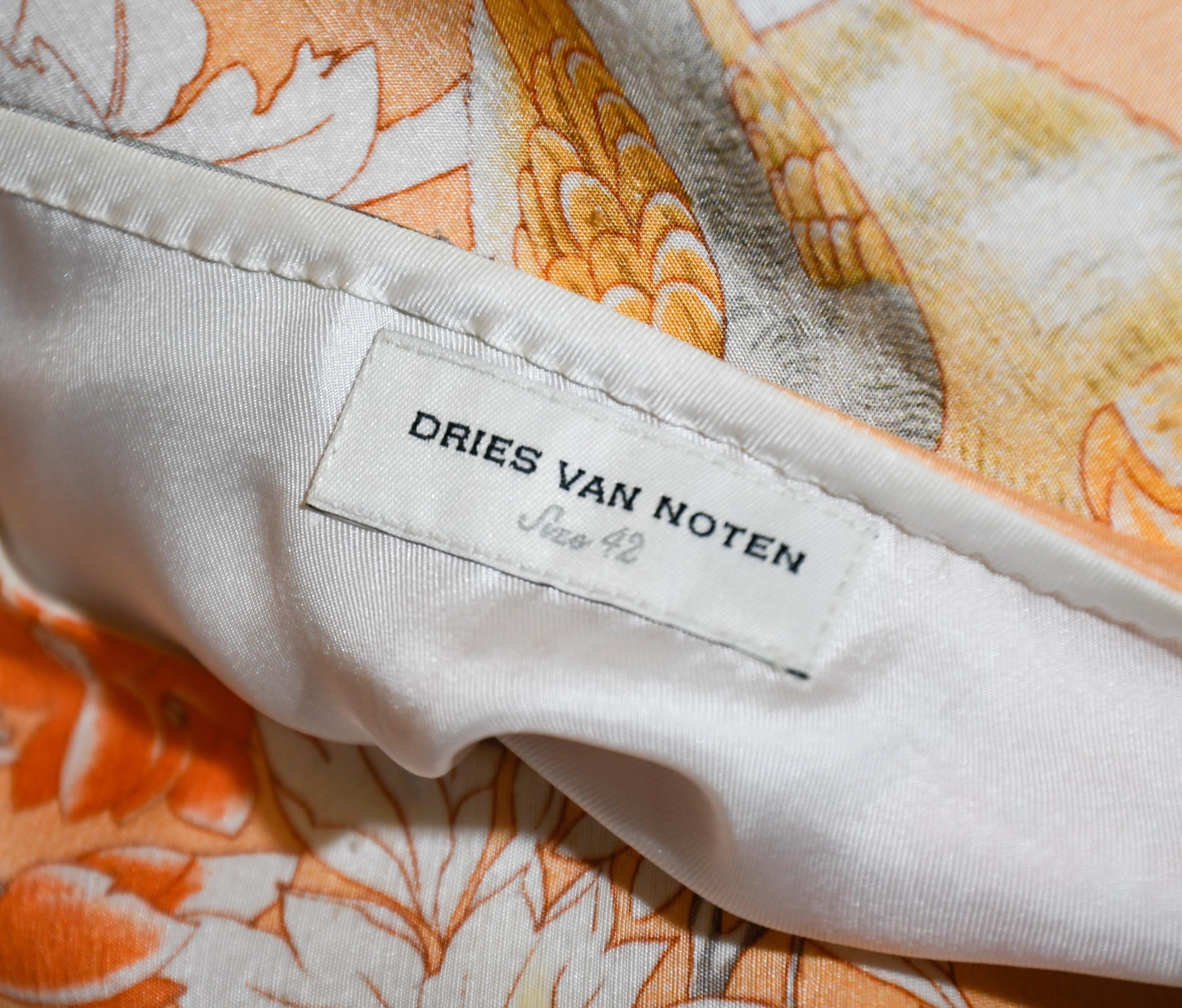 Women's Dries Van Noten Silk Floral Multi Sleeveless Dress For Sale