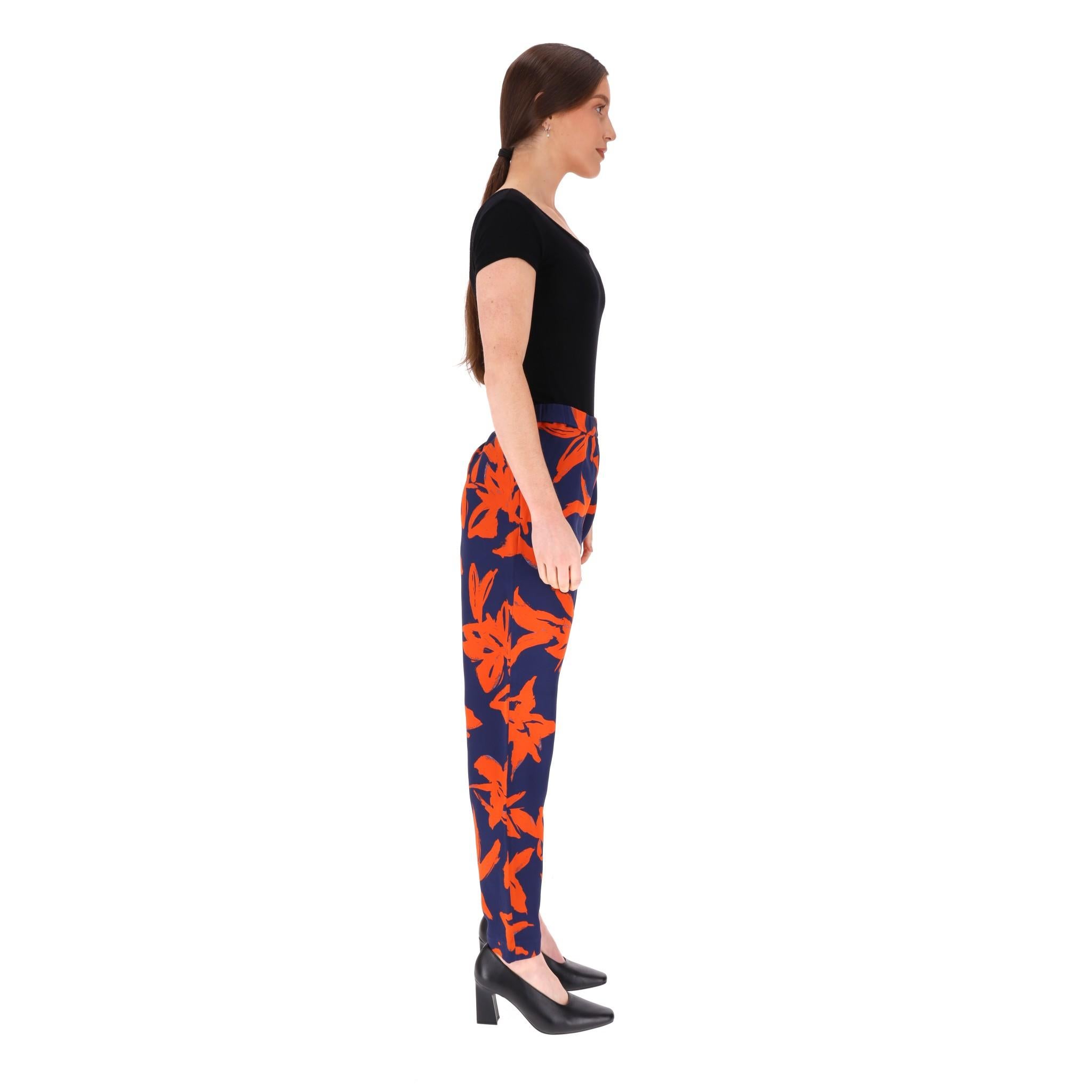 Purple Dries Van Noten Silk Floral Print Trousers For Sale