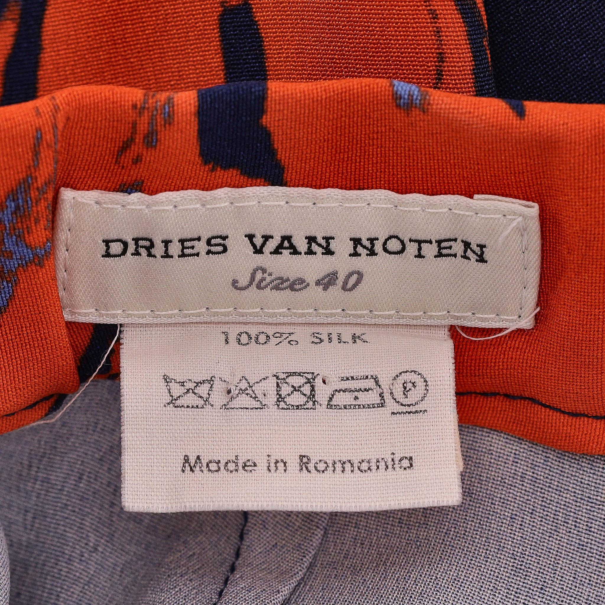 Dries Van Noten Silk Floral Print Trousers For Sale 1