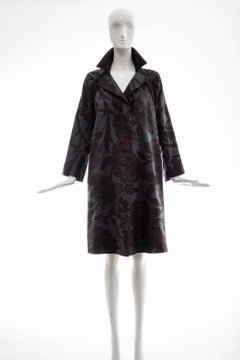 Dries Van Noten Runway Silk Linen Floral Jacquard Button Front Coat, Fall 2006