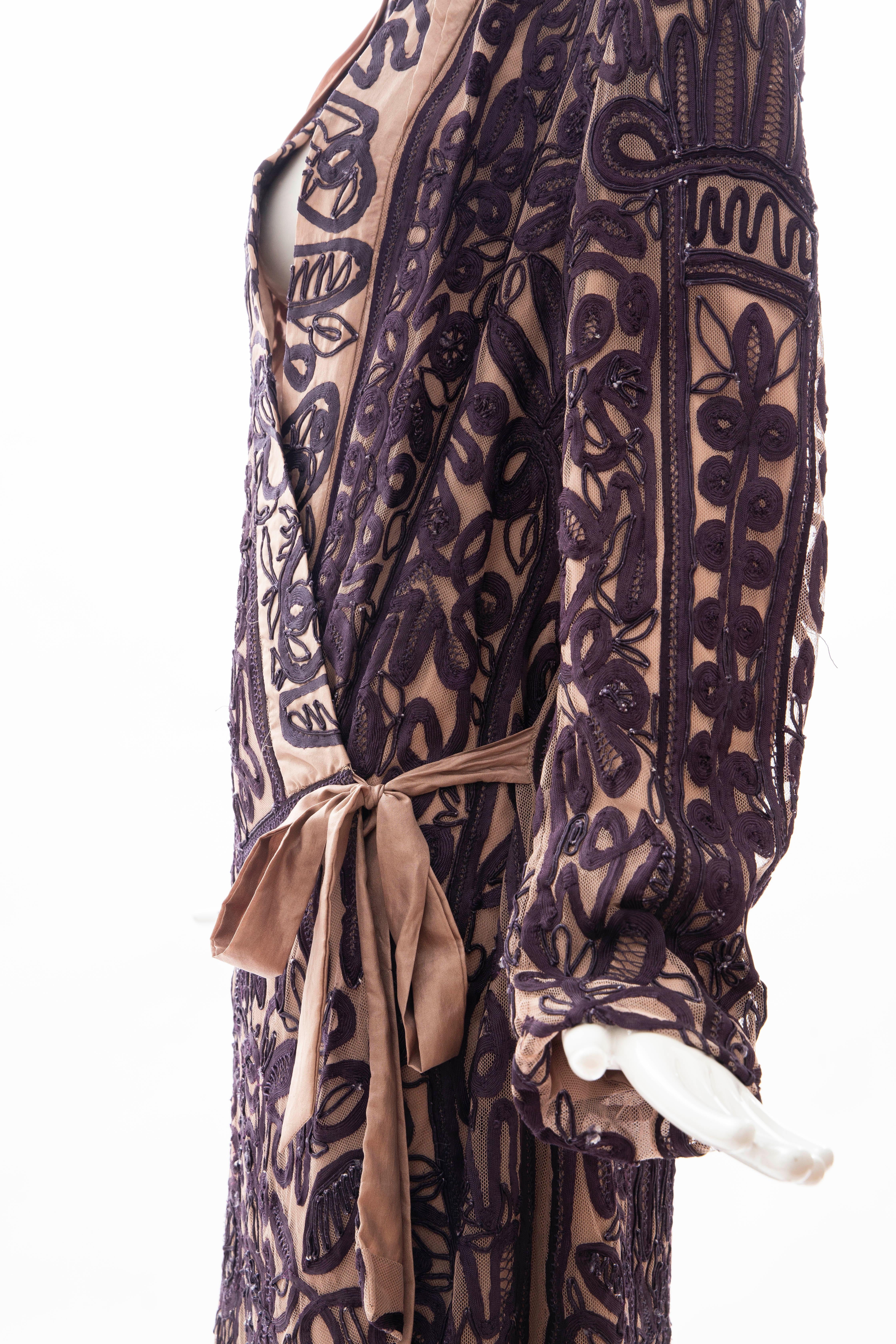 Dries Van Noten Silk Ribbon Embroidered Kimono Jacket For Sale 7