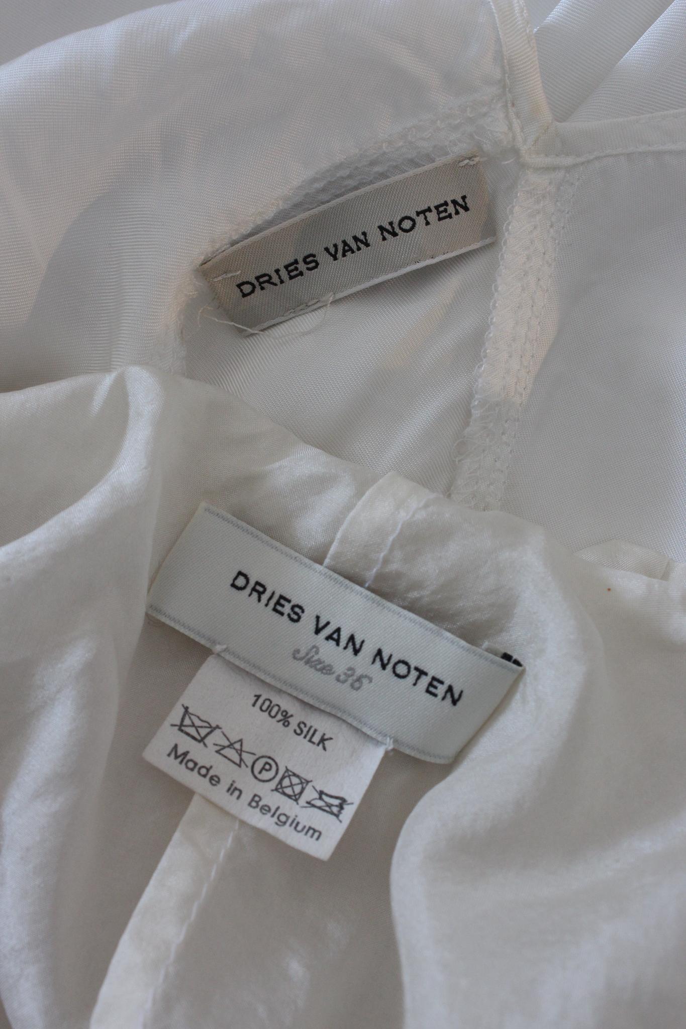Women's Dries Van Noten Silk Sequins White Evening Jacket 2000s