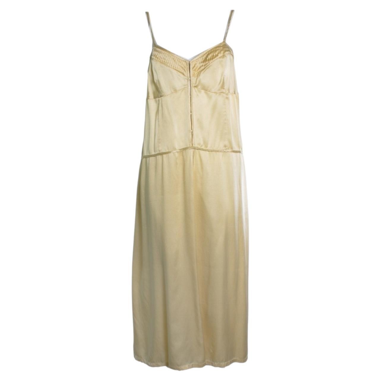 Dries van Noten, silk slip dress in yellow