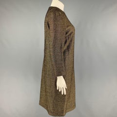 DRIES VAN NOTEN Size 10 Gold Wool Viscose Sheath Dress