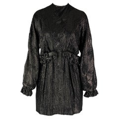 DRIES VAN NOTEN Größe 2 Schwarzes Minikleid aus Viskose mit Paillettenbesatz