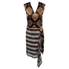 DRIES VAN NOTEN Size 2 Multi-Color Print Silk Sleeveless Shift Dress