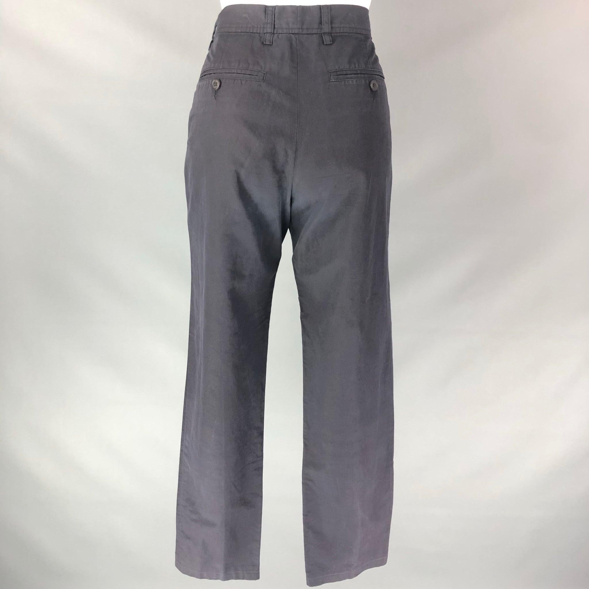 Women's DRIES VAN NOTEN Size 30 Black Cotton &  Linen Wide Leg Casual Pants For Sale