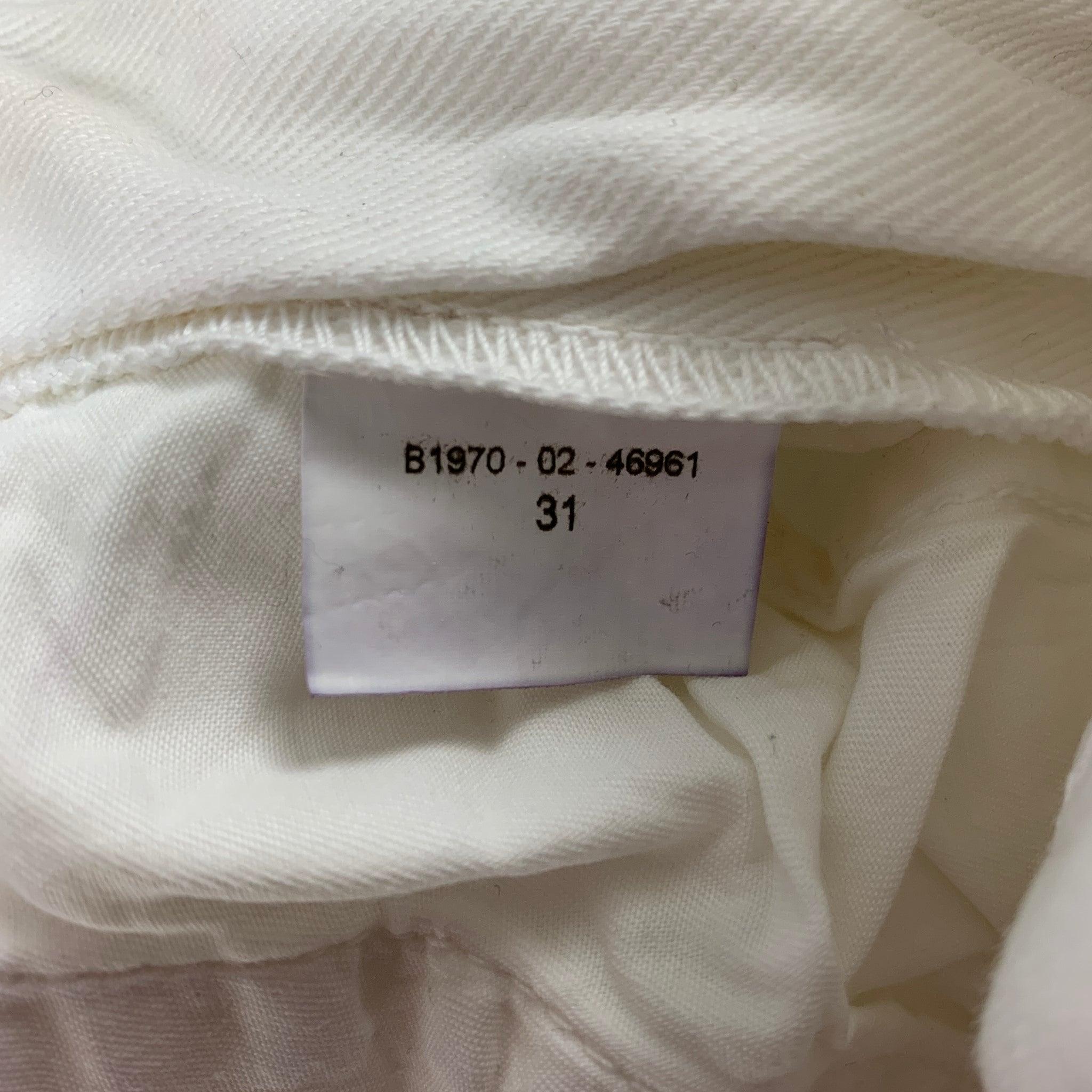DRIES VAN NOTEN Size 31 White Cotton Slim Jeans In Good Condition For Sale In San Francisco, CA