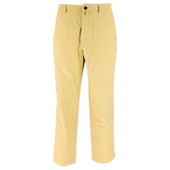 DRIES VAN NOTEN Taille 34 Casual Pantalon plat à l'avant en coton beige