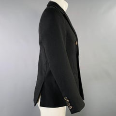 DRIES VAN NOTEN Size 36 Black Twill Double Breasted Jacket
