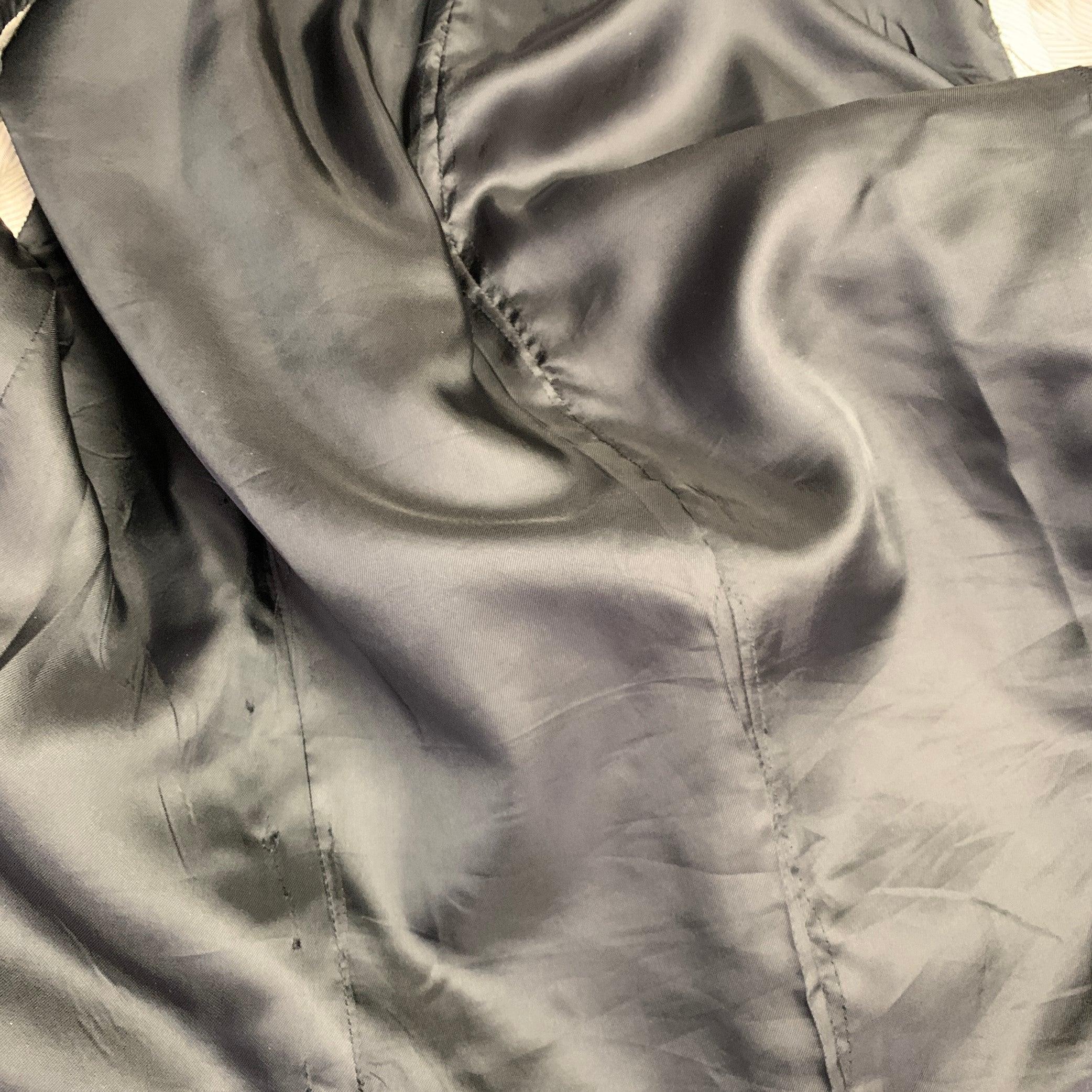 DRIES VAN NOTEN Size 36 Black Twill Double Breasted Jacket For Sale 1