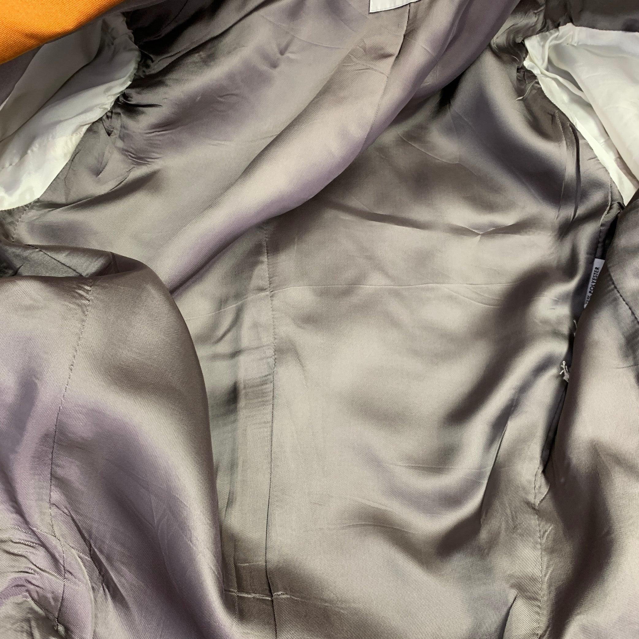 DRIES VAN NOTEN Size 36 Orange Polyester Silk Single Breasted Sport Coat 2
