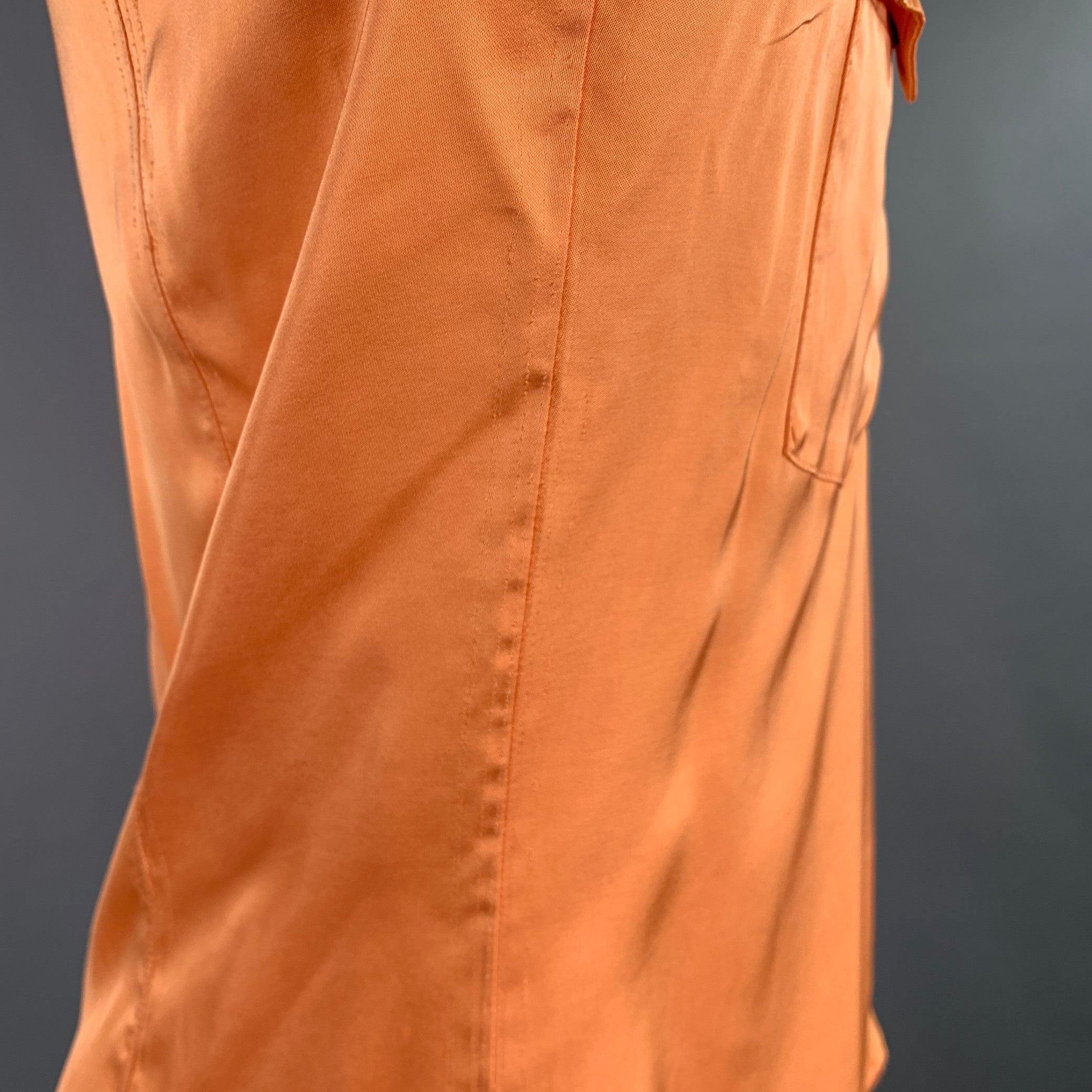 DRIES VAN NOTEN Size 36 Orange Western Long Sleeve Shirt For Sale 4