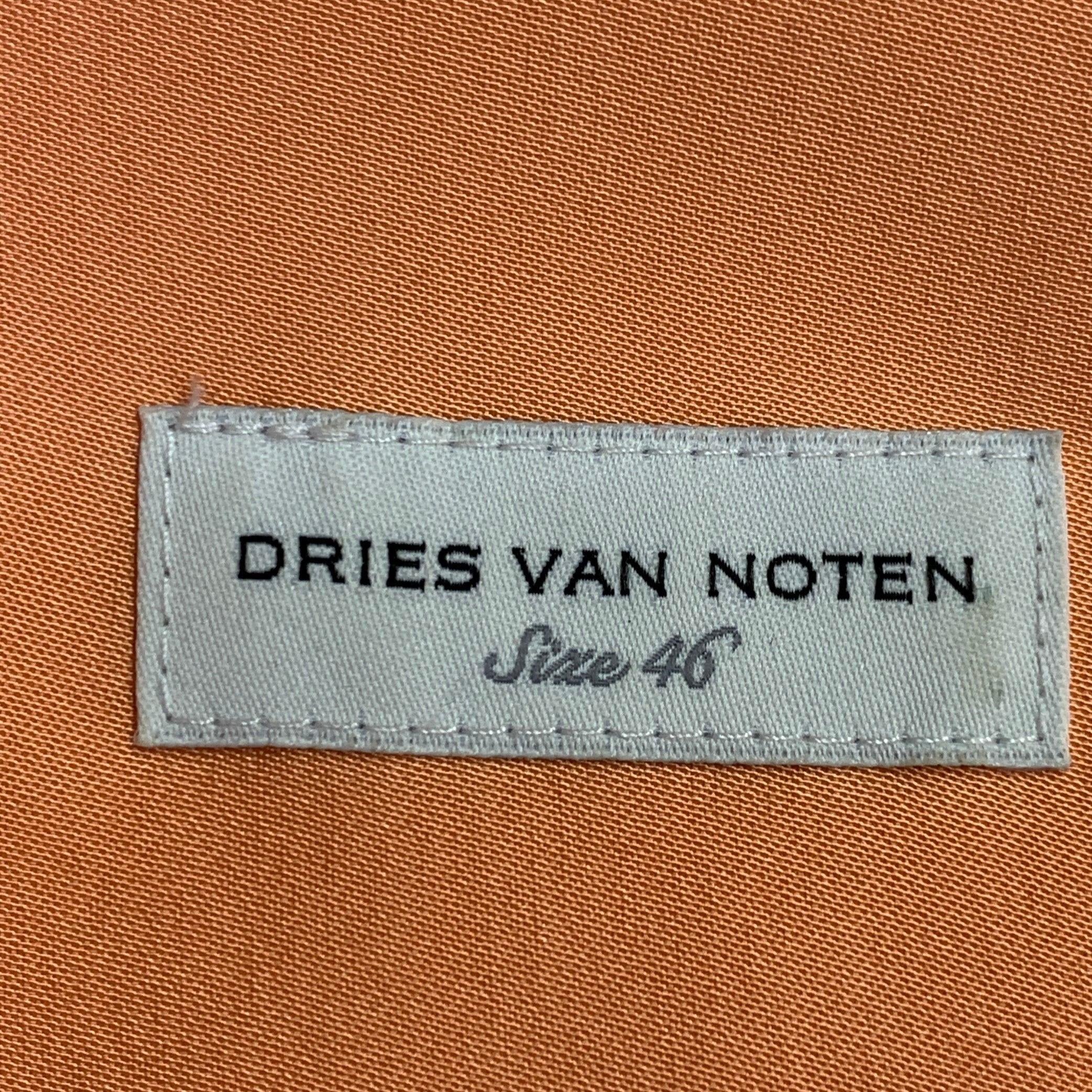 DRIES VAN NOTEN Size 36 Orange Western Long Sleeve Shirt For Sale 5