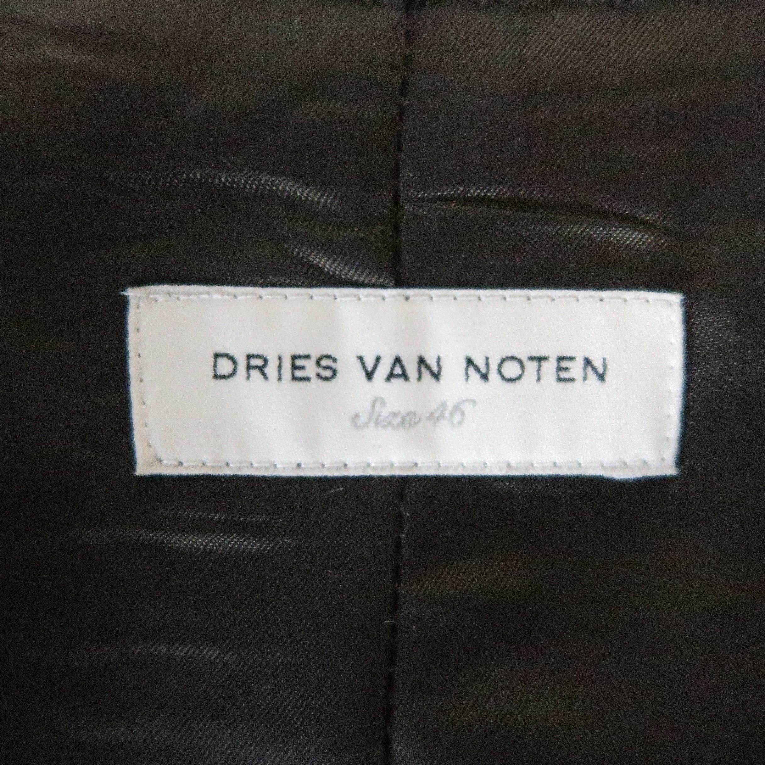 DRIES VAN NOTEN Size 36 Regular Brown Stripe Wool Blend Sport Coat 3