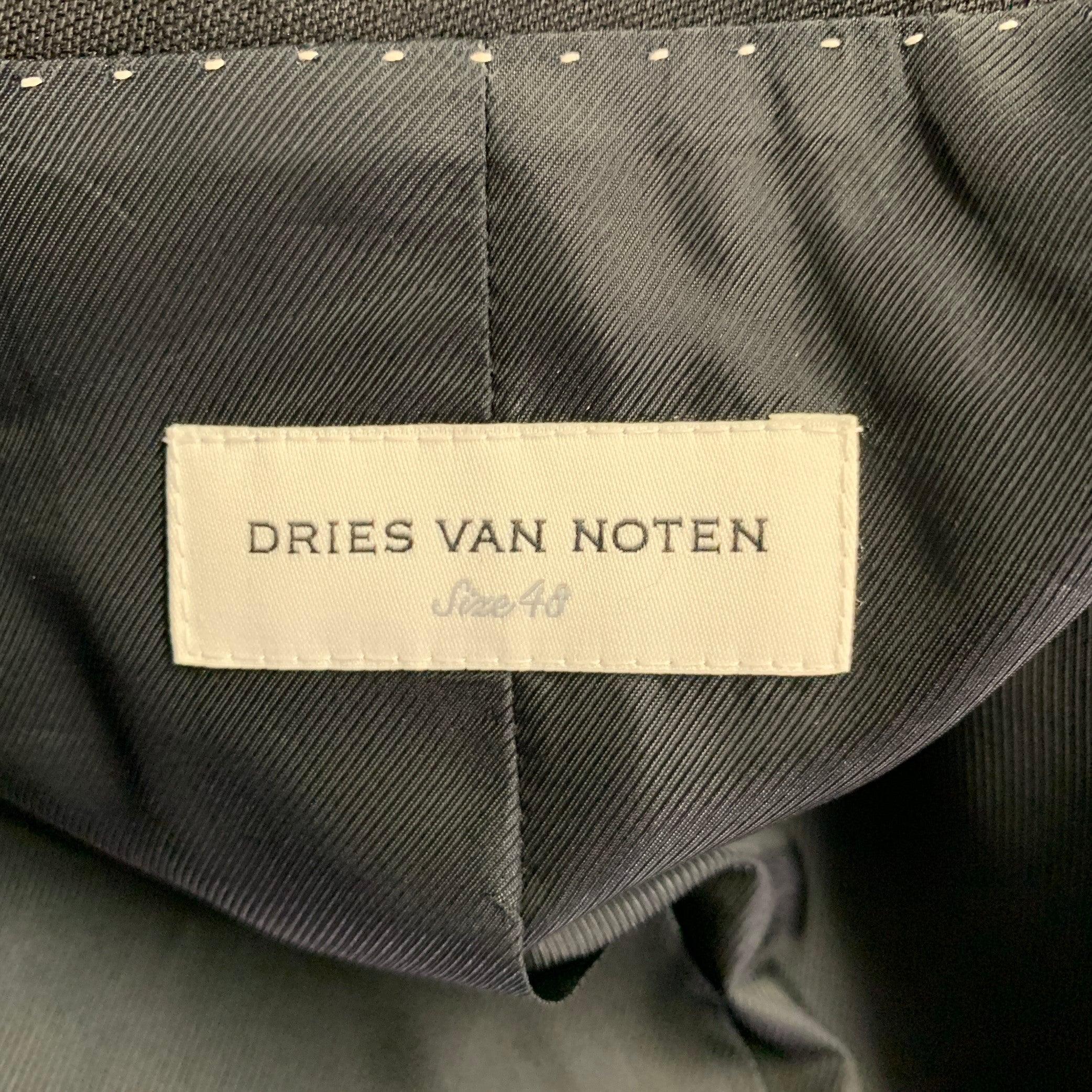 DRIES VAN NOTEN Größe 38 Schwarzer mehrfarbiger mit Pailletten besetzter Sportmantel aus Wollgemisch 3
