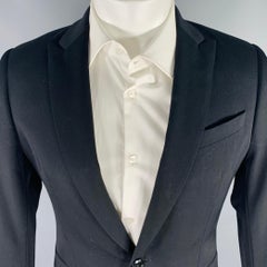 DRIES VAN NOTEN Size 38 Black Wool Peak Lapel Sport Coat