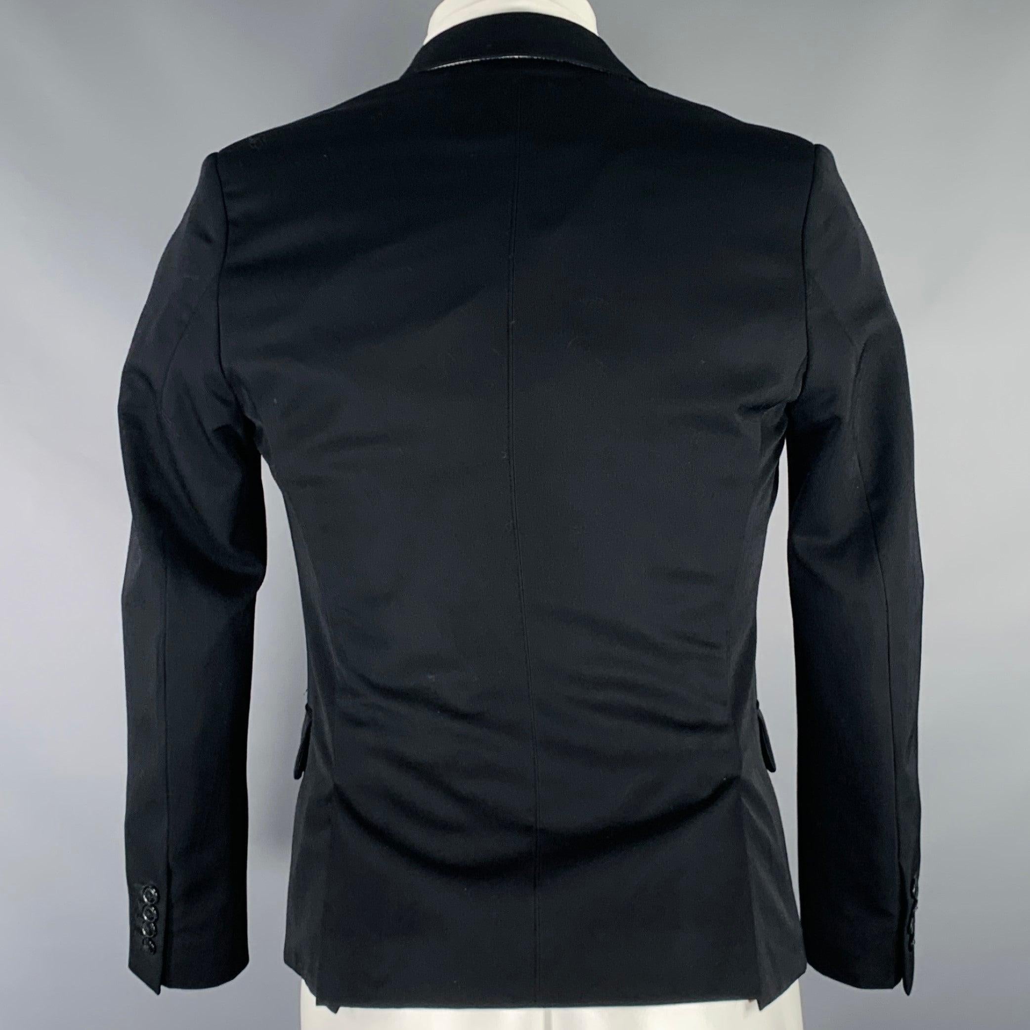 DRIES VAN NOTEN Size 38 Black Wool Peak Lapel Sport Coat Bon état - En vente à San Francisco, CA