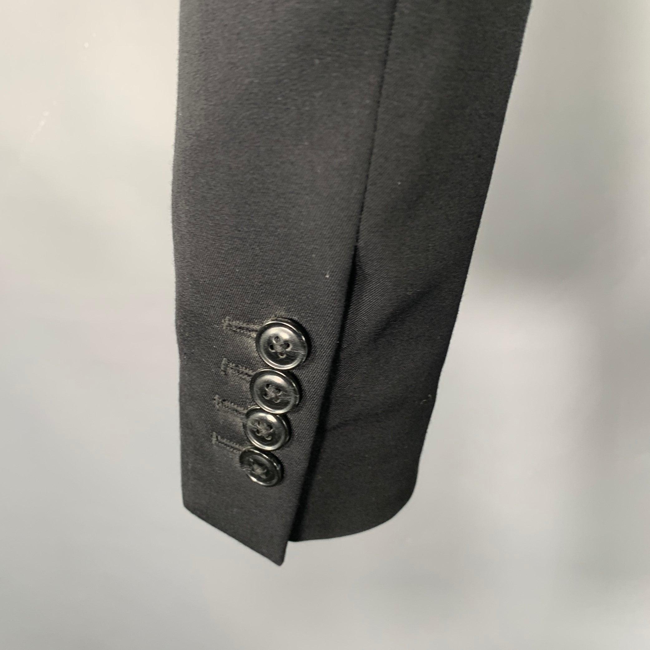 DRIES VAN NOTEN Size 38 Black Wool Peak Lapel Sport Coat Pour hommes en vente