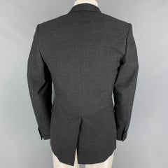 DRIES VAN NOTEN Size 38 Charcoal Wool Peak Lapel Sport Coat