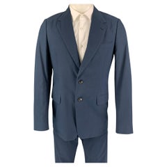 DRIES VAN NOTEN Size 38 Navy Cotton Single Breasted Suit