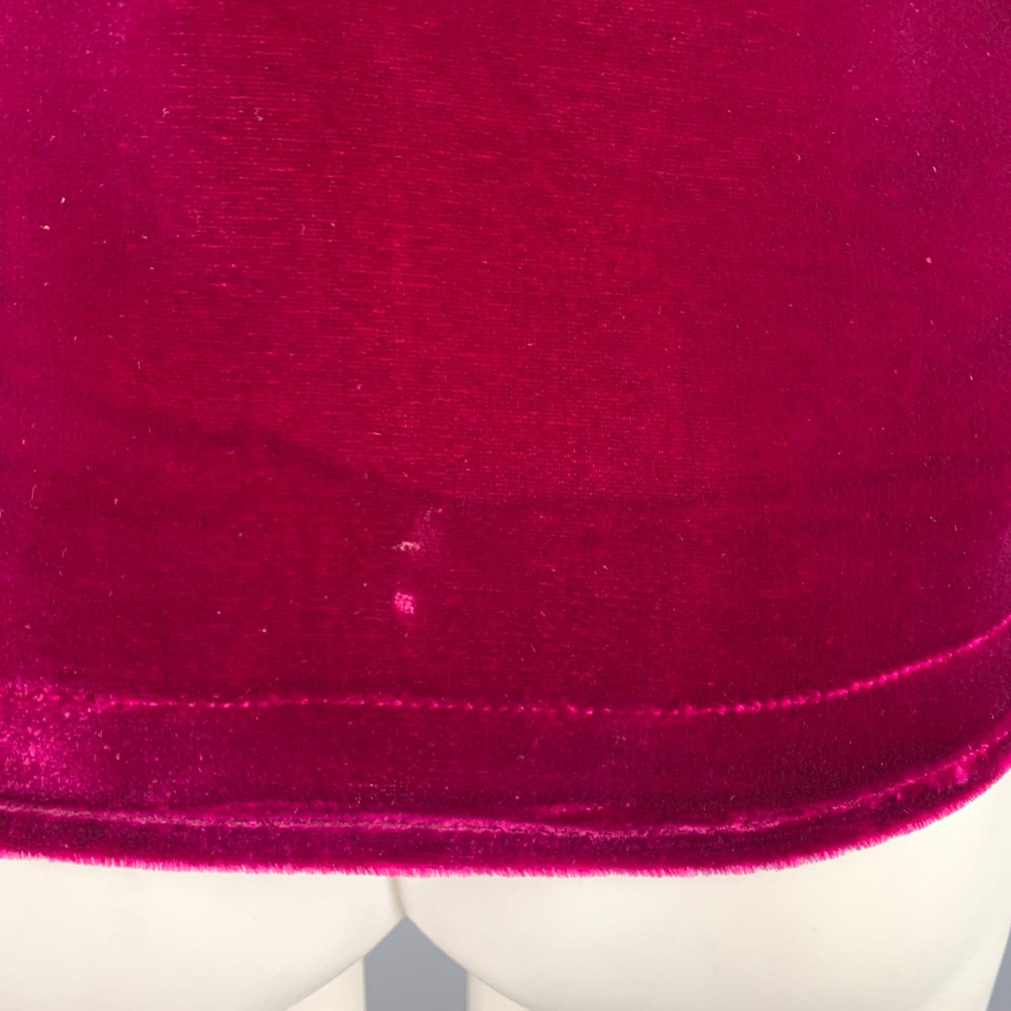 DRIES VAN NOTEN Size 38 Purple Fuchsia Velvet Long Sleeve Shirt In Good Condition In San Francisco, CA