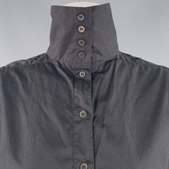 DRIES VAN NOTEN Größe 4 Schwarzes Hemdkleid aus Baumwolle mit Knopfleiste