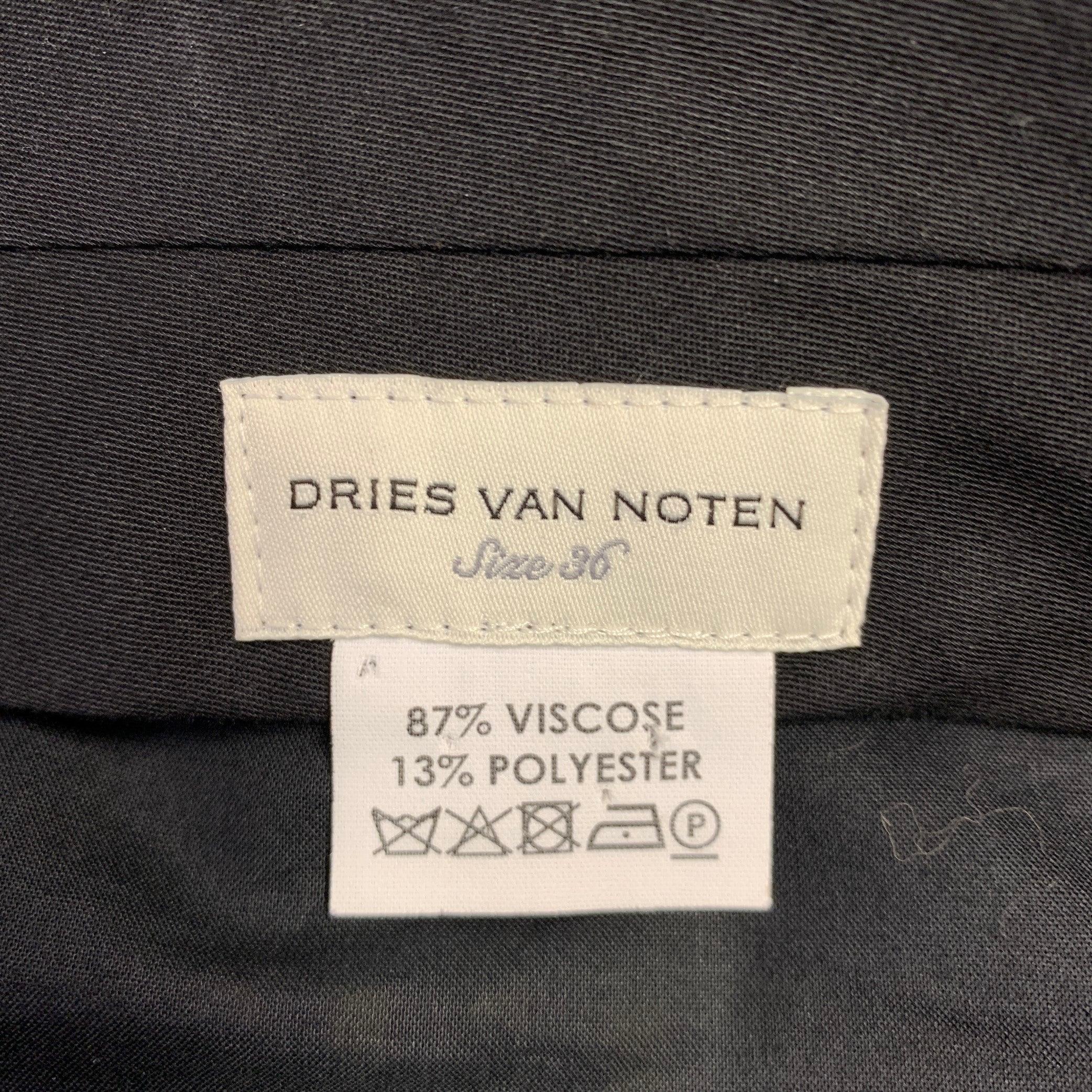 DRIES VAN NOTEN Size 4 Burgundy Gold Viscose Polyester Polka Dot Dress Pants In Excellent Condition In San Francisco, CA