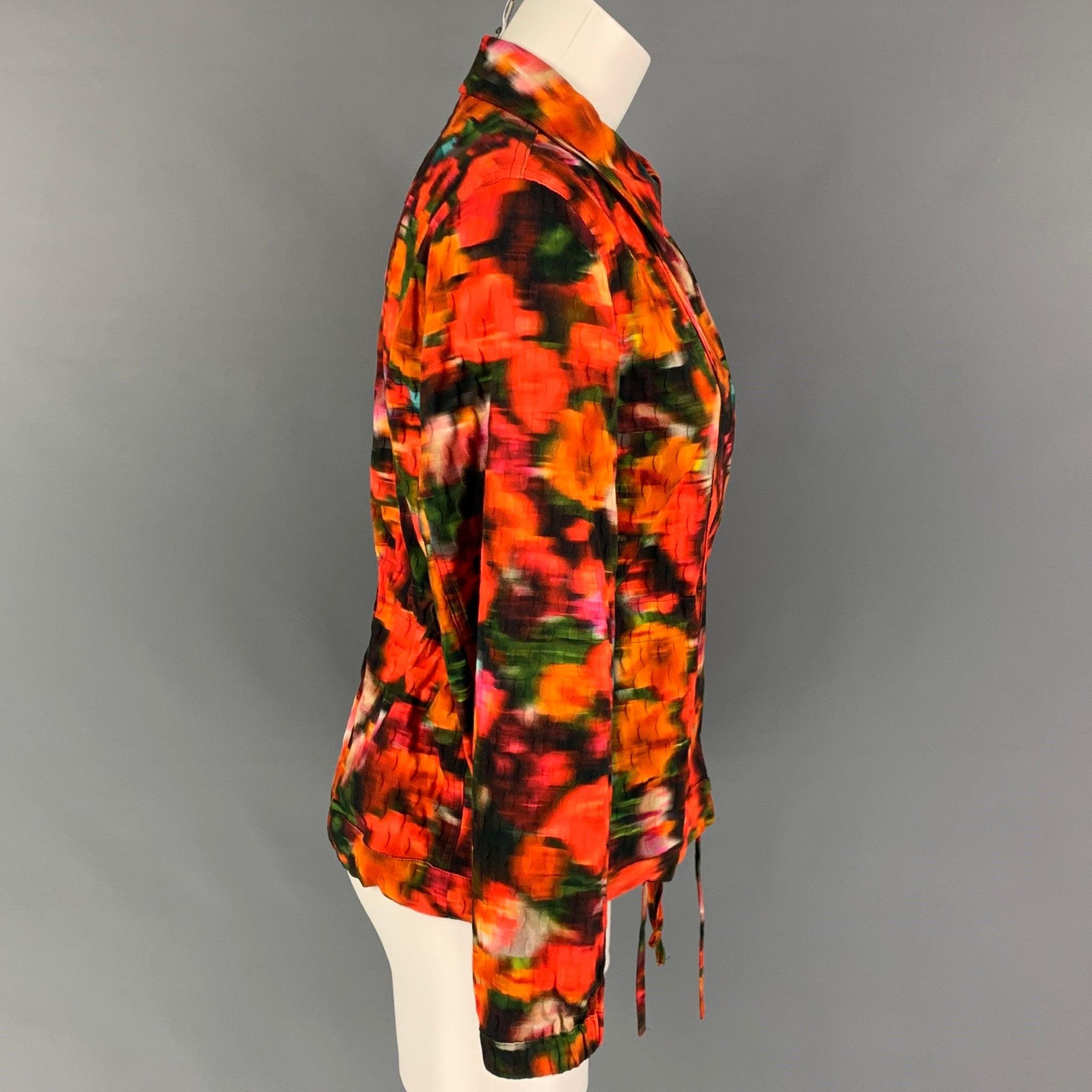 DRIES VAN NOTEN jacket comes in a multi-color abstract cotton blend featuring a spread collar, drawstring waist, and a hidden placket closure.
New with tags.
 

Marked:   36 

Measurements: 
 
Shoulder: 15 inches  Bust:
34 inches  Sleeve: 23 inches 