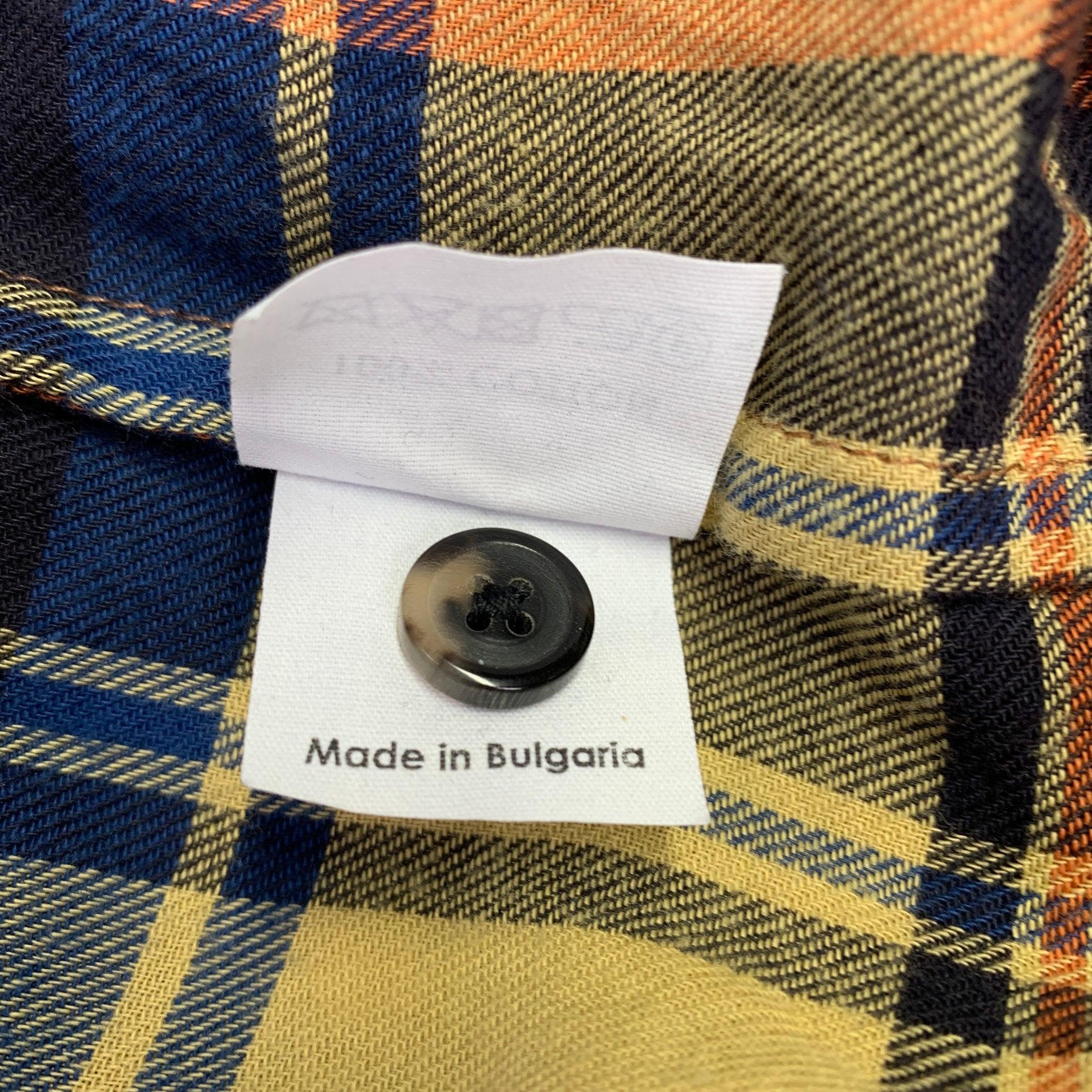 DRIES VAN NOTEN Size 4 Yellow Multi-Color Cotton Plaid Shirt Dress 2