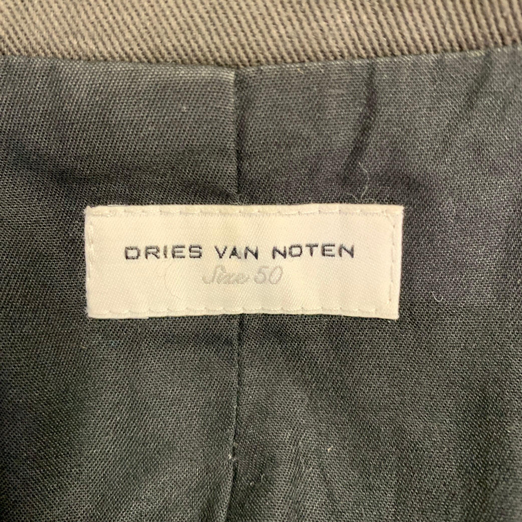 DRIES VAN NOTEN Size 40 Black Dark Green Cotton Blend Embroidery Vest 1