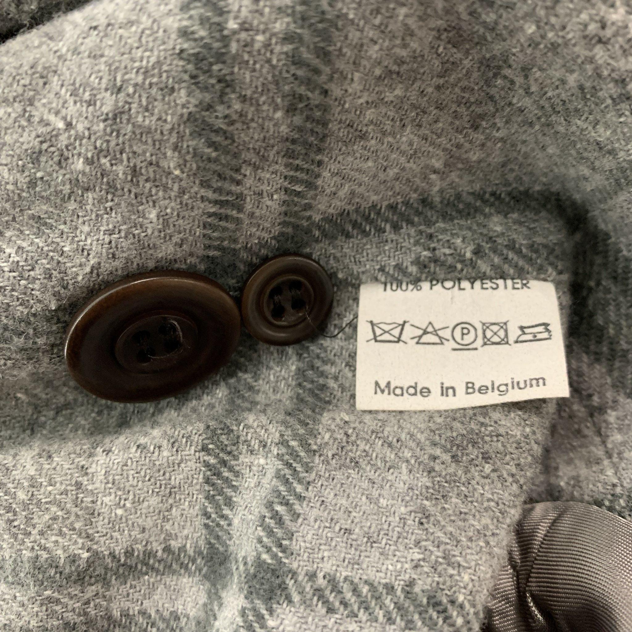 DRIES VAN NOTEN Size 42 Brown Taupe Glenplaid Polyester Coat For Sale 3